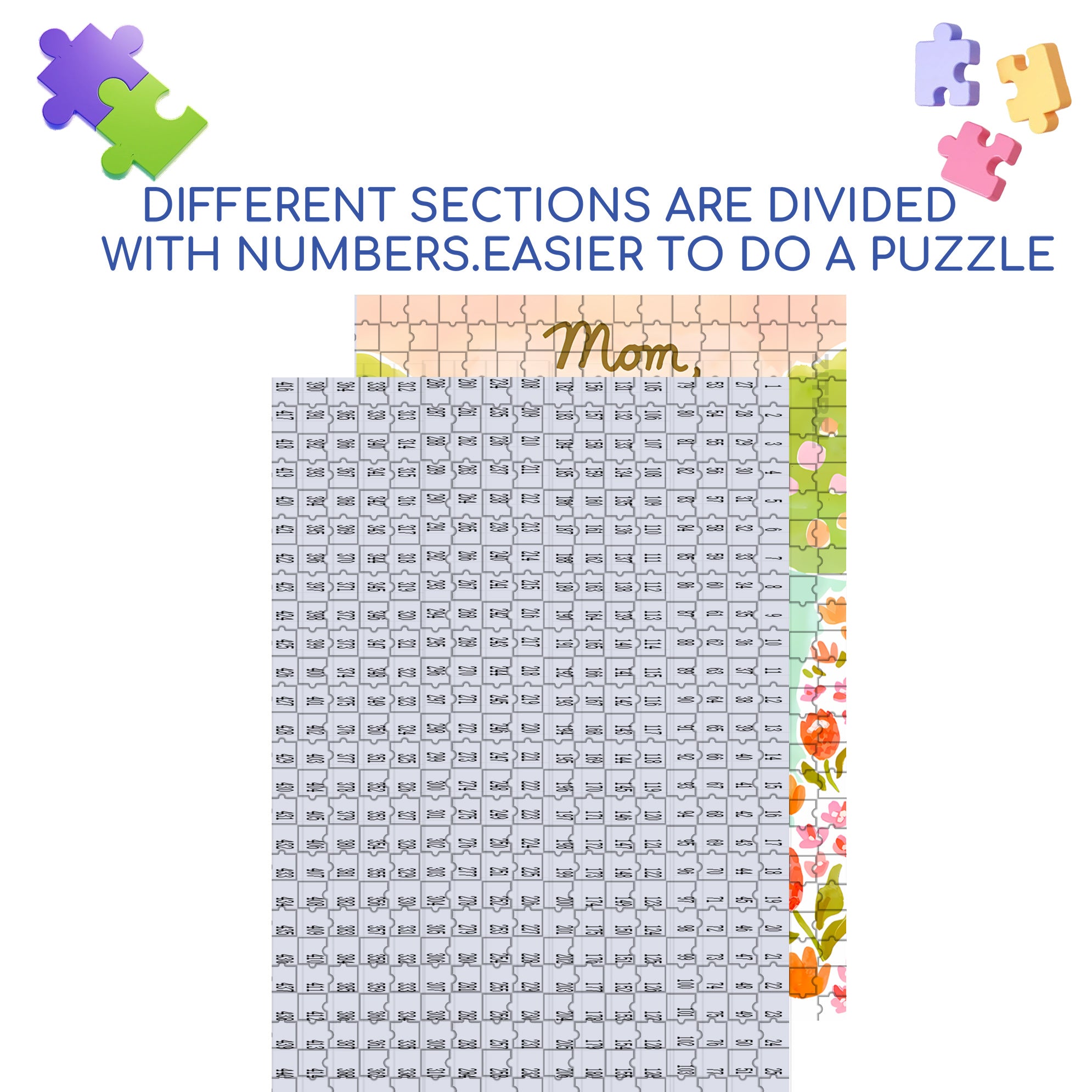 Love Mom 500pcs/1000pcs Jigsaw Puzzle, Scratch-Resistant, Interactive Family Game & Brain-Boosting DIY Decor, Perfect for Halloween, Christmas & New Year Gifts, Family Puzzle Game