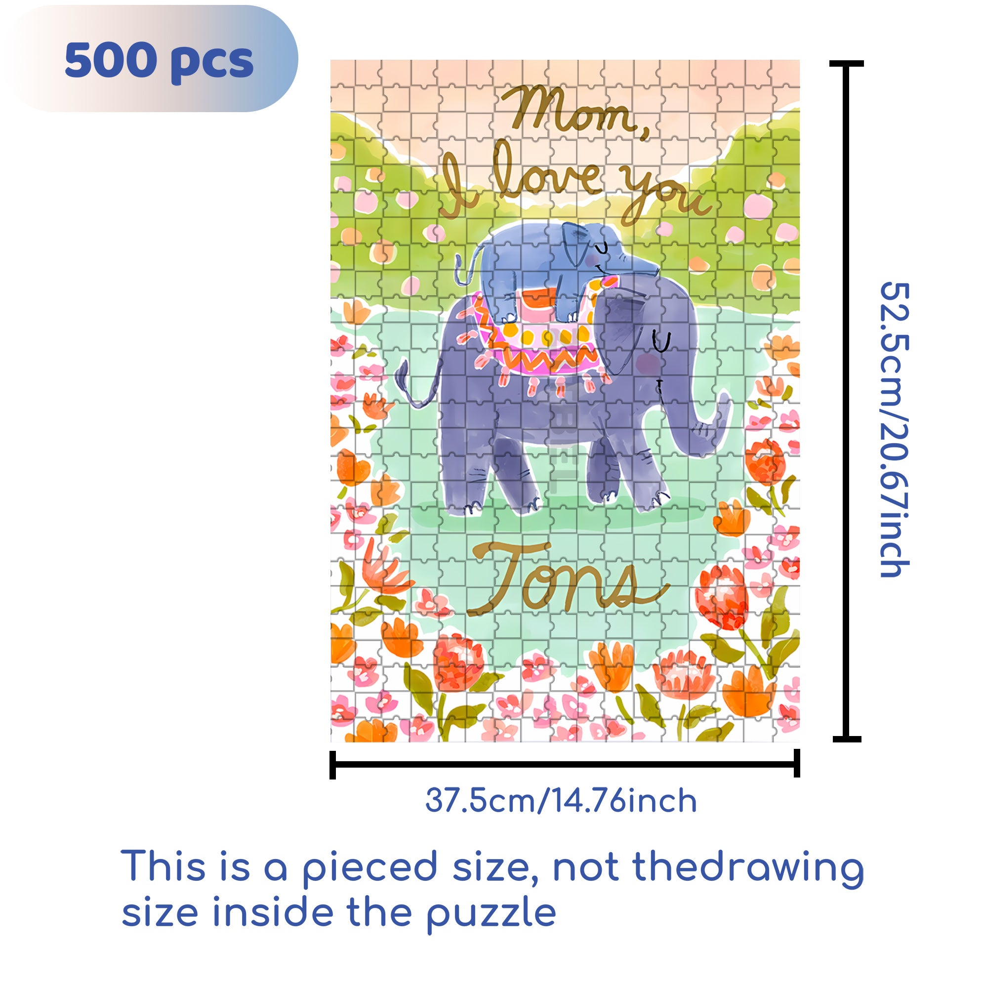 Love Mom 500pcs/1000pcs Jigsaw Puzzle, Scratch-Resistant, Interactive Family Game & Brain-Boosting DIY Decor, Perfect for Halloween, Christmas & New Year Gifts, Family Puzzle Game