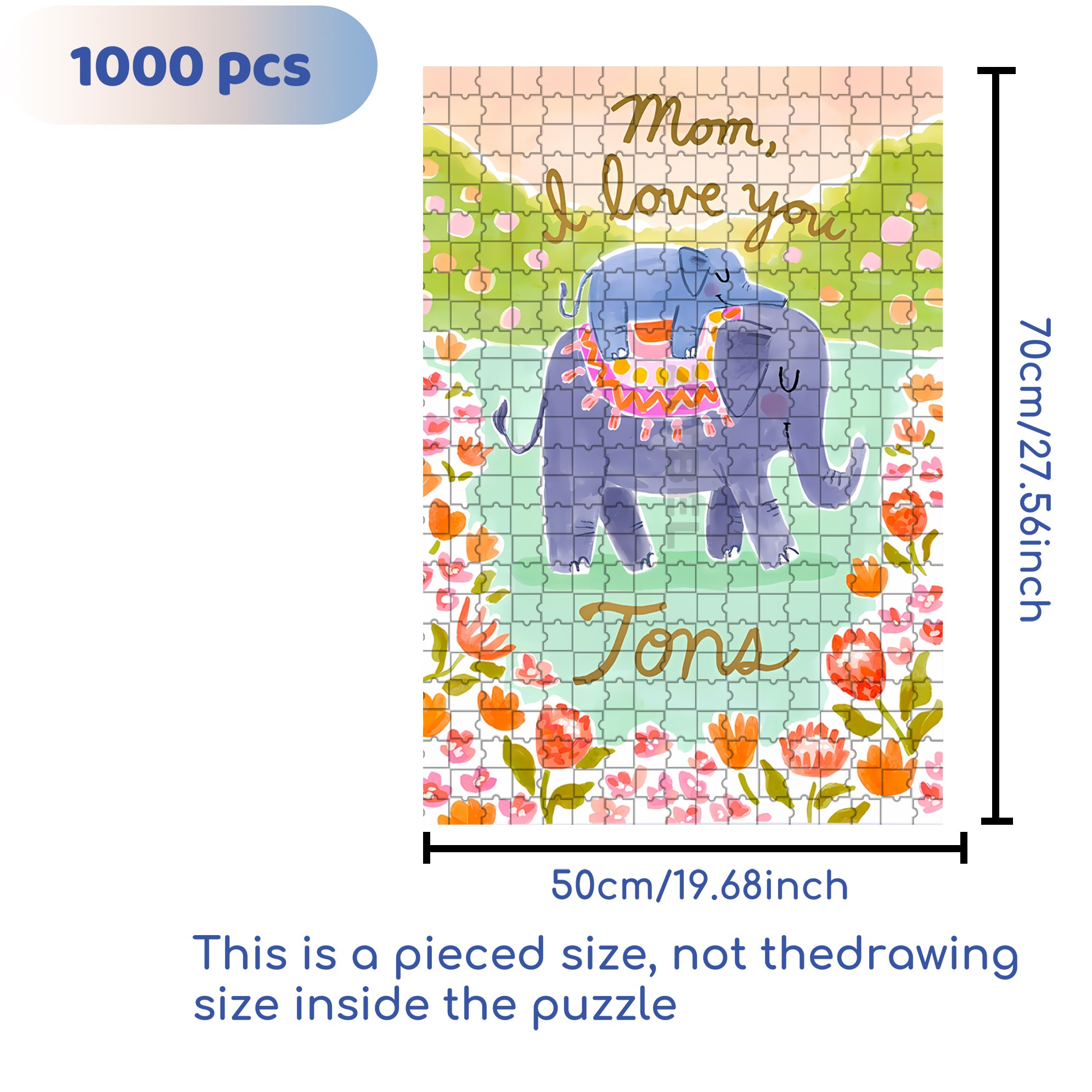 Love Mom 500pcs/1000pcs Jigsaw Puzzle, Scratch-Resistant, Interactive Family Game & Brain-Boosting DIY Decor, Perfect for Halloween, Christmas & New Year Gifts, Family Puzzle Game