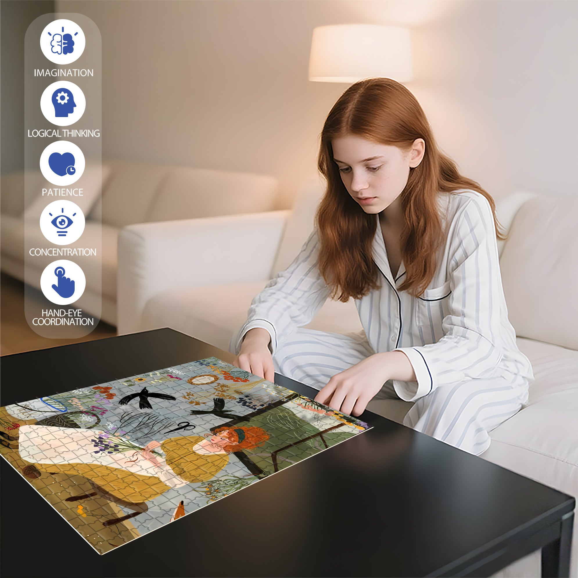 Melk 500pcs/1000pcs Jigsaw Puzzle, Scratch-Resistant, Interactive Family Game & Brain-Boosting DIY Decor, Perfect for Halloween, Christmas & New Year Gifts, Family Puzzle Game
