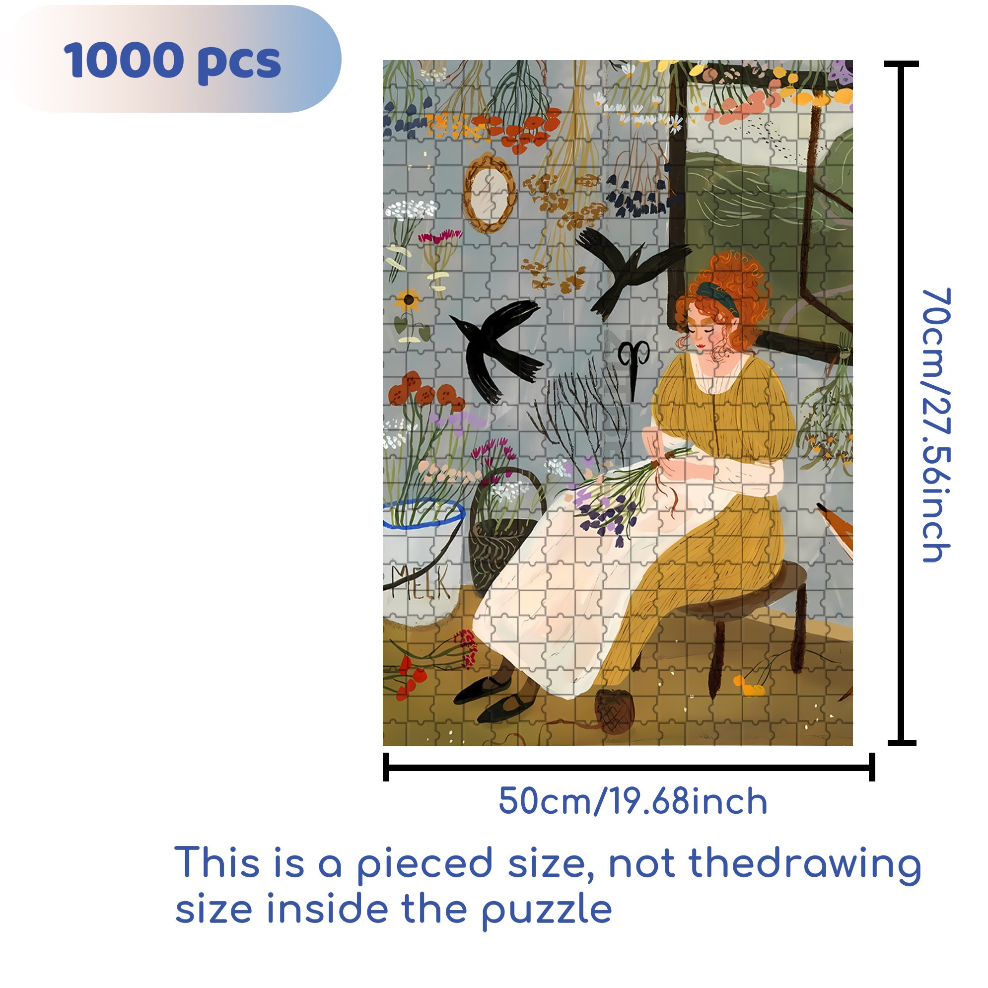 Melk 500pcs/1000pcs Jigsaw Puzzle, Scratch-Resistant, Interactive Family Game & Brain-Boosting DIY Decor, Perfect for Halloween, Christmas & New Year Gifts, Family Puzzle Game