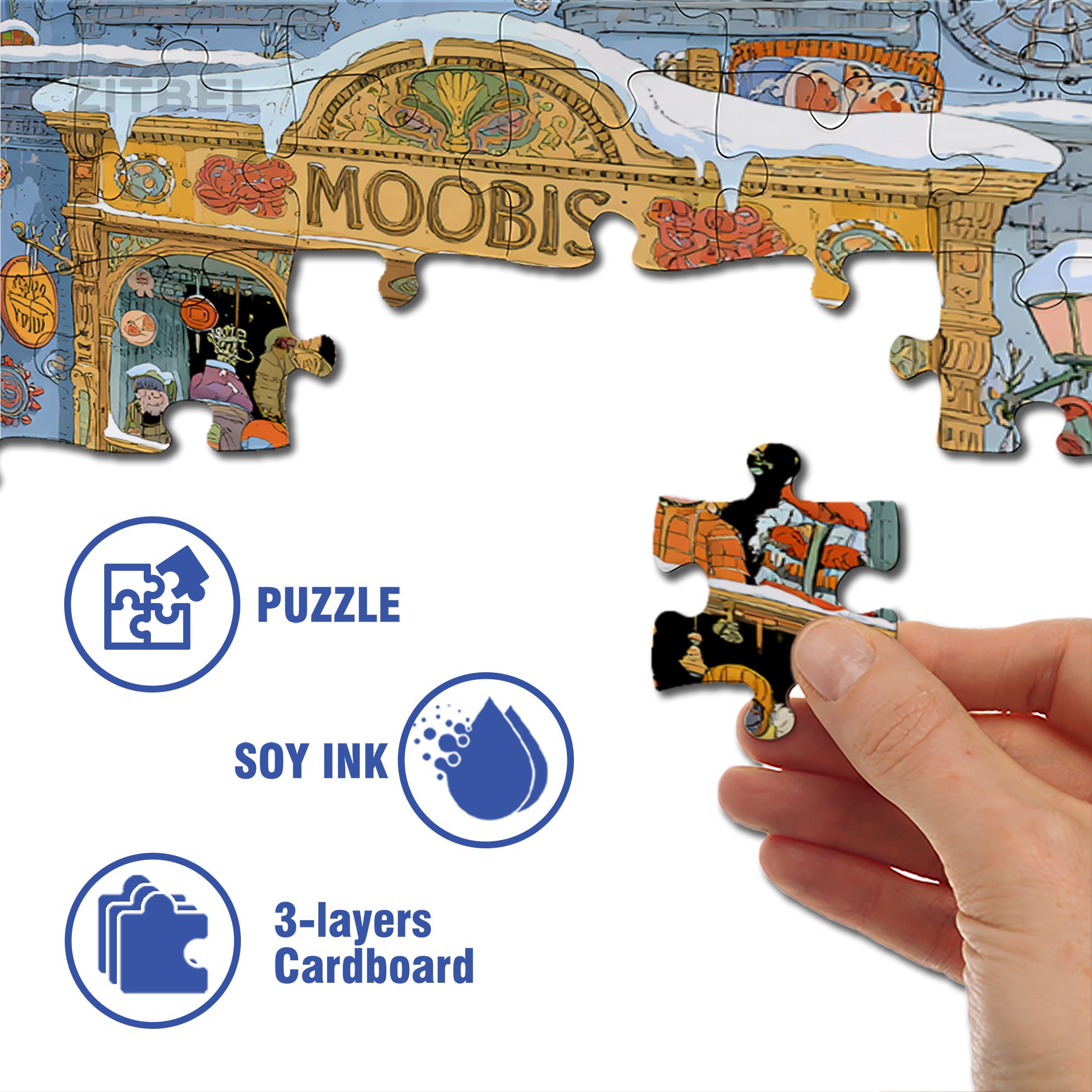Moobis 500pcs/1000pcs Jigsaw Puzzle, Scratch-Resistant, Interactive Family Game & Brain-Boosting DIY Decor, Perfect for Halloween, Christmas & New Year Gifts, Family Puzzle Game