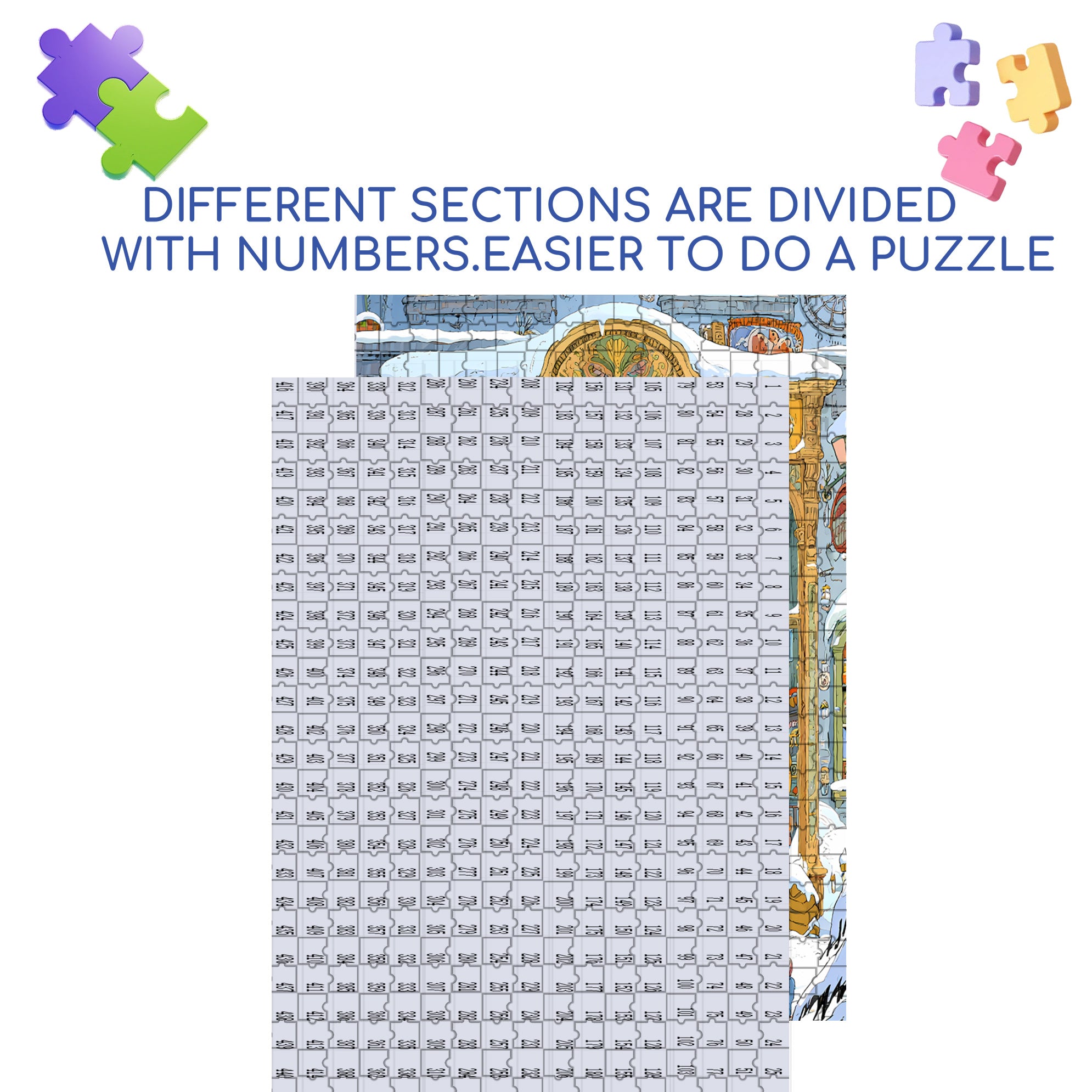 Moobis 500pcs/1000pcs Jigsaw Puzzle, Scratch-Resistant, Interactive Family Game & Brain-Boosting DIY Decor, Perfect for Halloween, Christmas & New Year Gifts, Family Puzzle Game