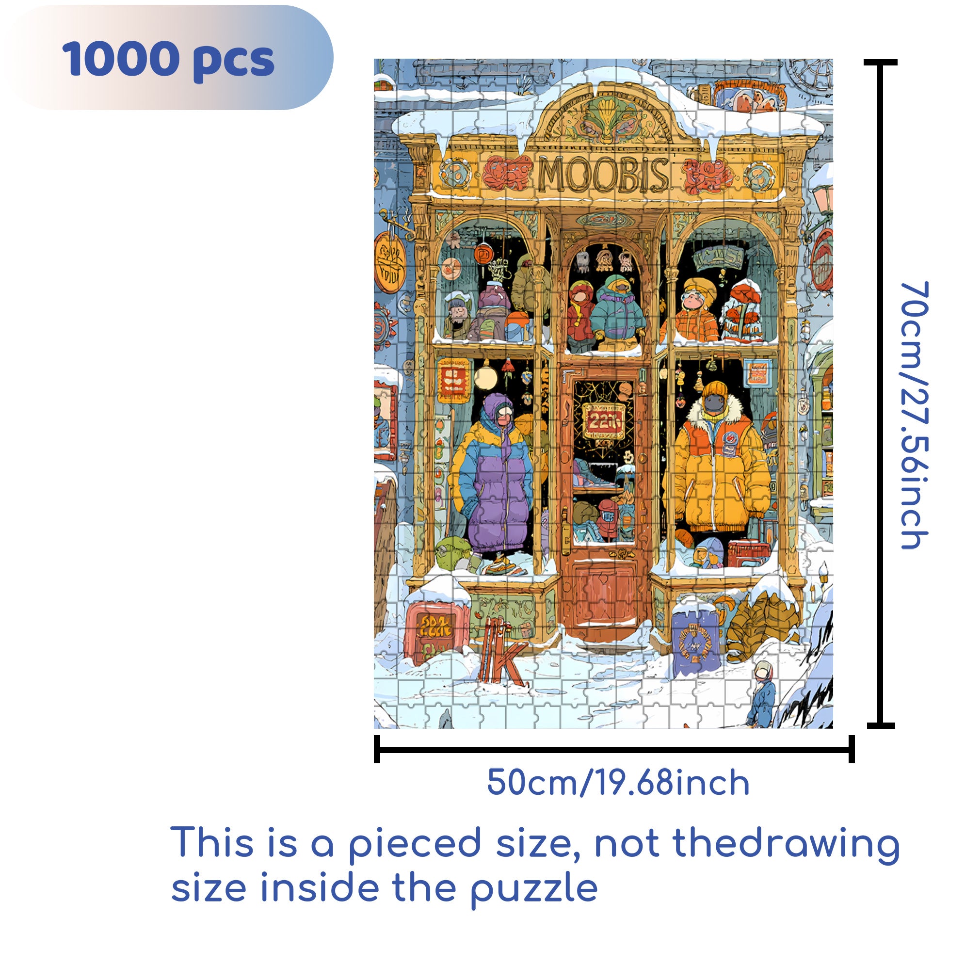 Moobis 500pcs/1000pcs Jigsaw Puzzle, Scratch-Resistant, Interactive Family Game & Brain-Boosting DIY Decor, Perfect for Halloween, Christmas & New Year Gifts, Family Puzzle Game