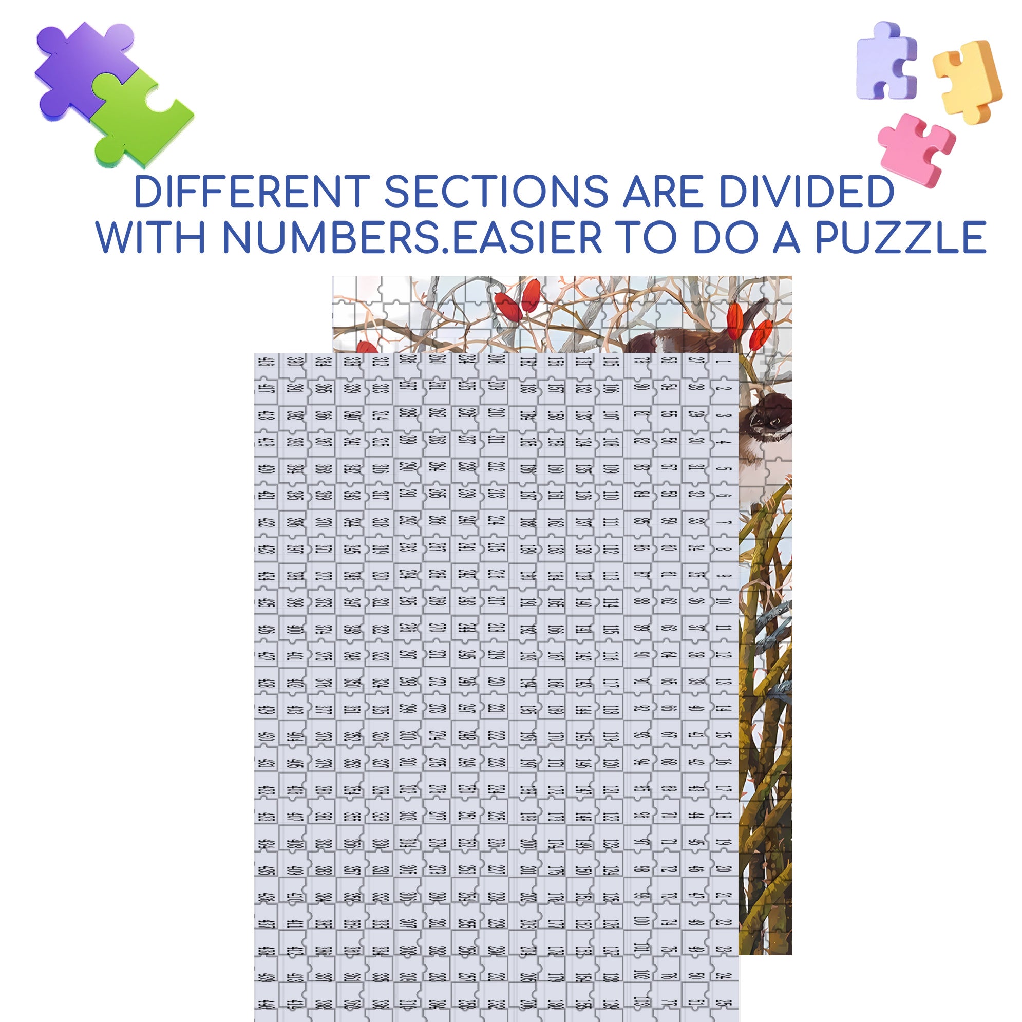 Nest 500pcs/1000pcs Jigsaw Puzzle, Scratch-Resistant, Interactive Family Game & Brain-Boosting DIY Decor, Perfect for Halloween, Christmas & New Year Gifts, Family Puzzle Game