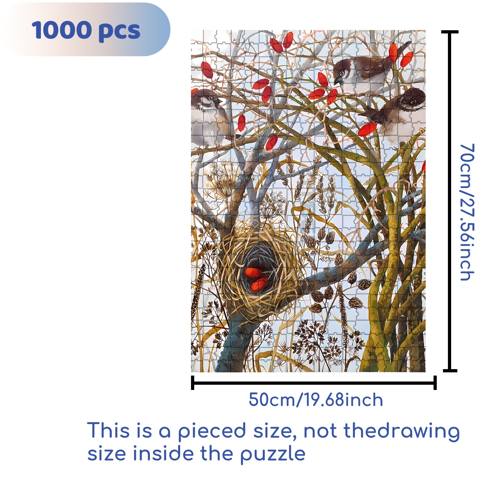 Nest 500pcs/1000pcs Jigsaw Puzzle, Scratch-Resistant, Interactive Family Game & Brain-Boosting DIY Decor, Perfect for Halloween, Christmas & New Year Gifts, Family Puzzle Game