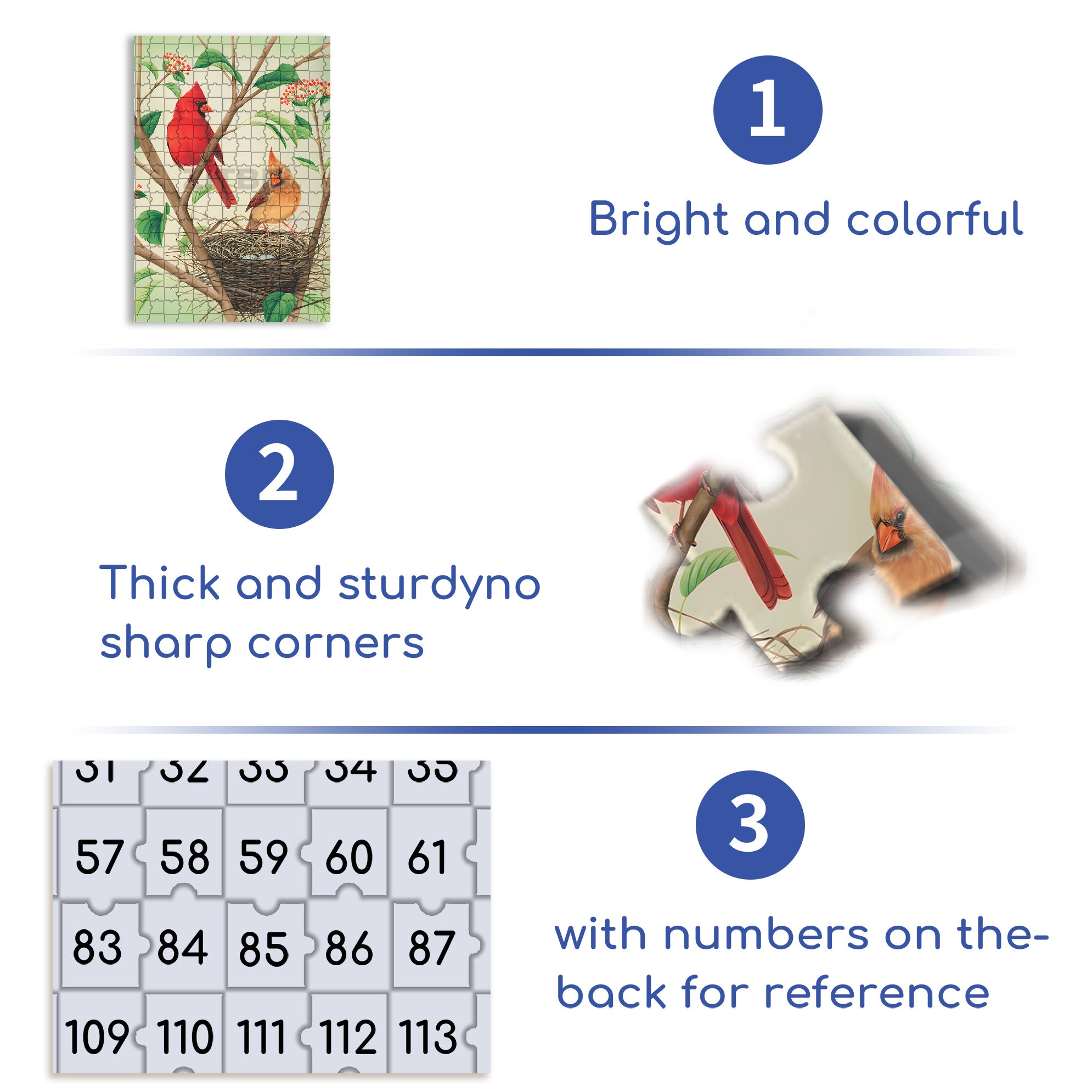 Northern Cardinals 500pcs/1000pcs Jigsaw Puzzle, Scratch-Resistant, Interactive Family Game & Brain-Boosting DIY Decor, Perfect for Halloween, Christmas & New Year Gifts, Family Puzzle Game