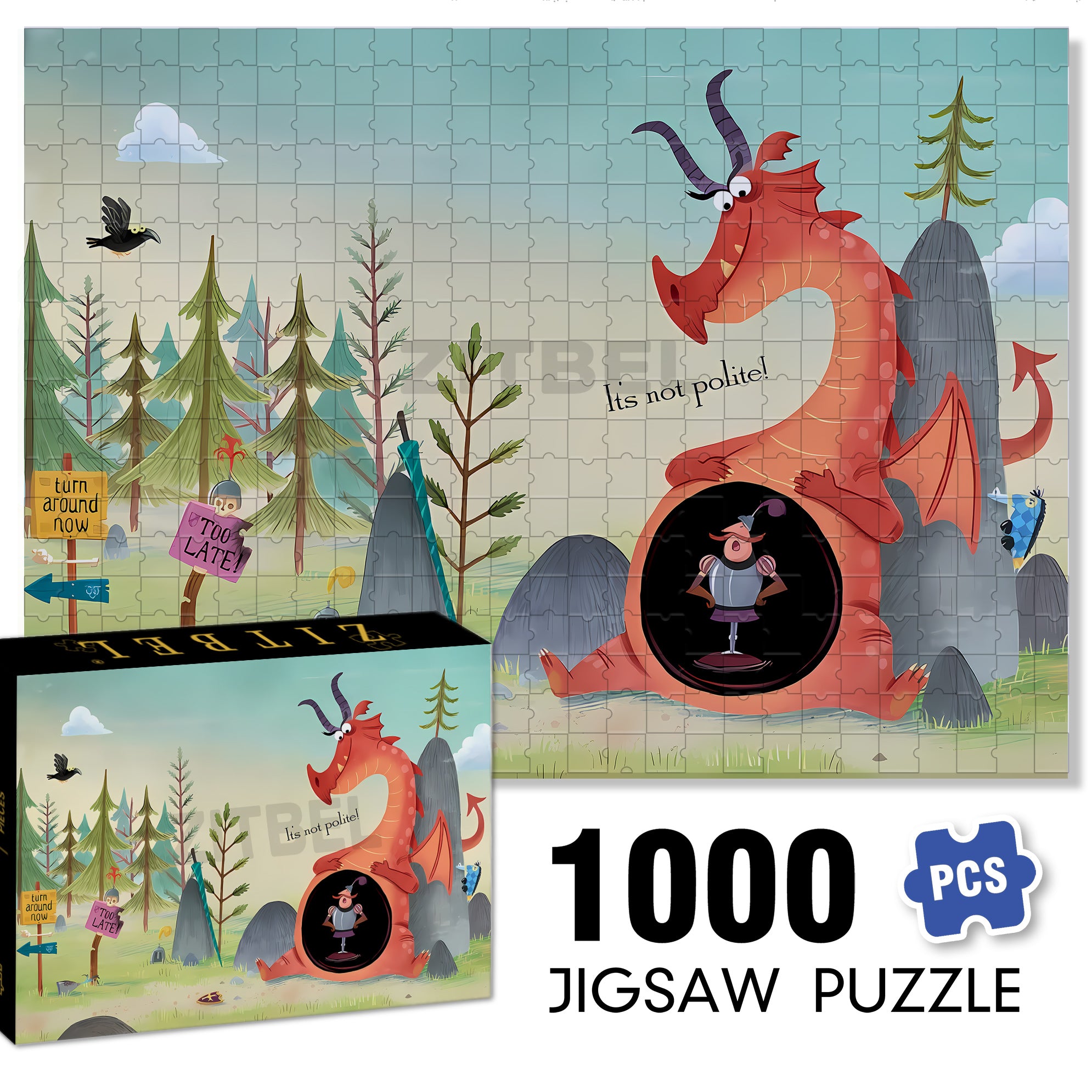 Old Dragon 500pcs/1000pcs Jigsaw Puzzle, Scratch-Resistant, Interactive Family Game & Brain-Boosting DIY Decor, Perfect for Halloween, Christmas & New Year Gifts, Family Puzzle Game