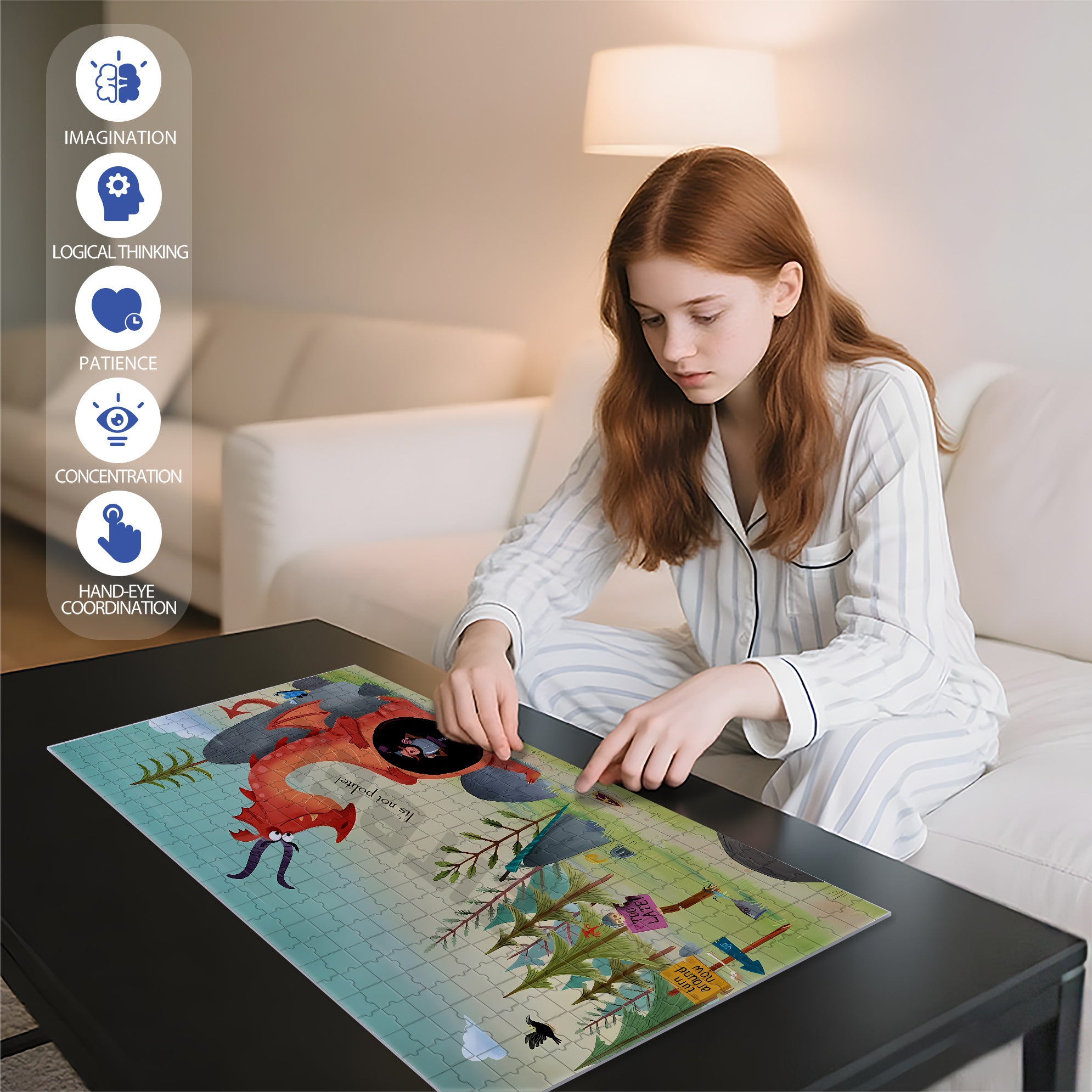 Old Dragon 500pcs/1000pcs Jigsaw Puzzle, Scratch-Resistant, Interactive Family Game & Brain-Boosting DIY Decor, Perfect for Halloween, Christmas & New Year Gifts, Family Puzzle Game
