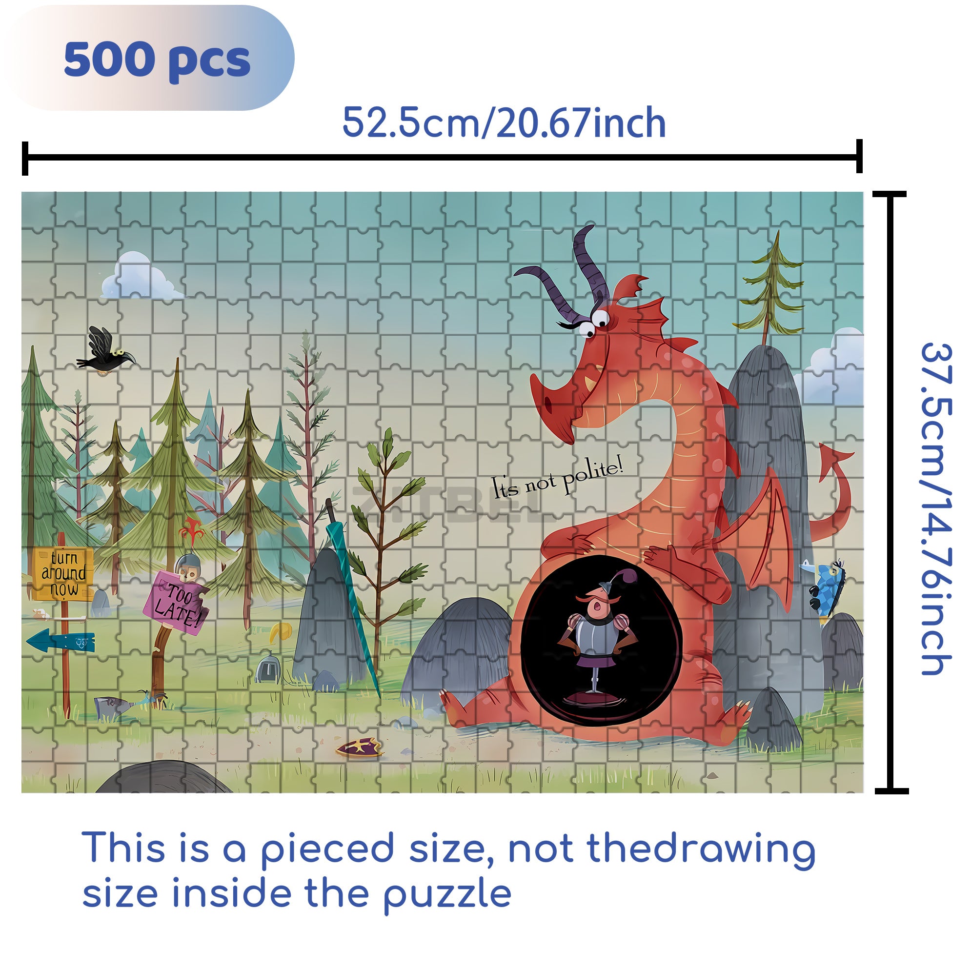 Old Dragon 500pcs/1000pcs Jigsaw Puzzle, Scratch-Resistant, Interactive Family Game & Brain-Boosting DIY Decor, Perfect for Halloween, Christmas & New Year Gifts, Family Puzzle Game
