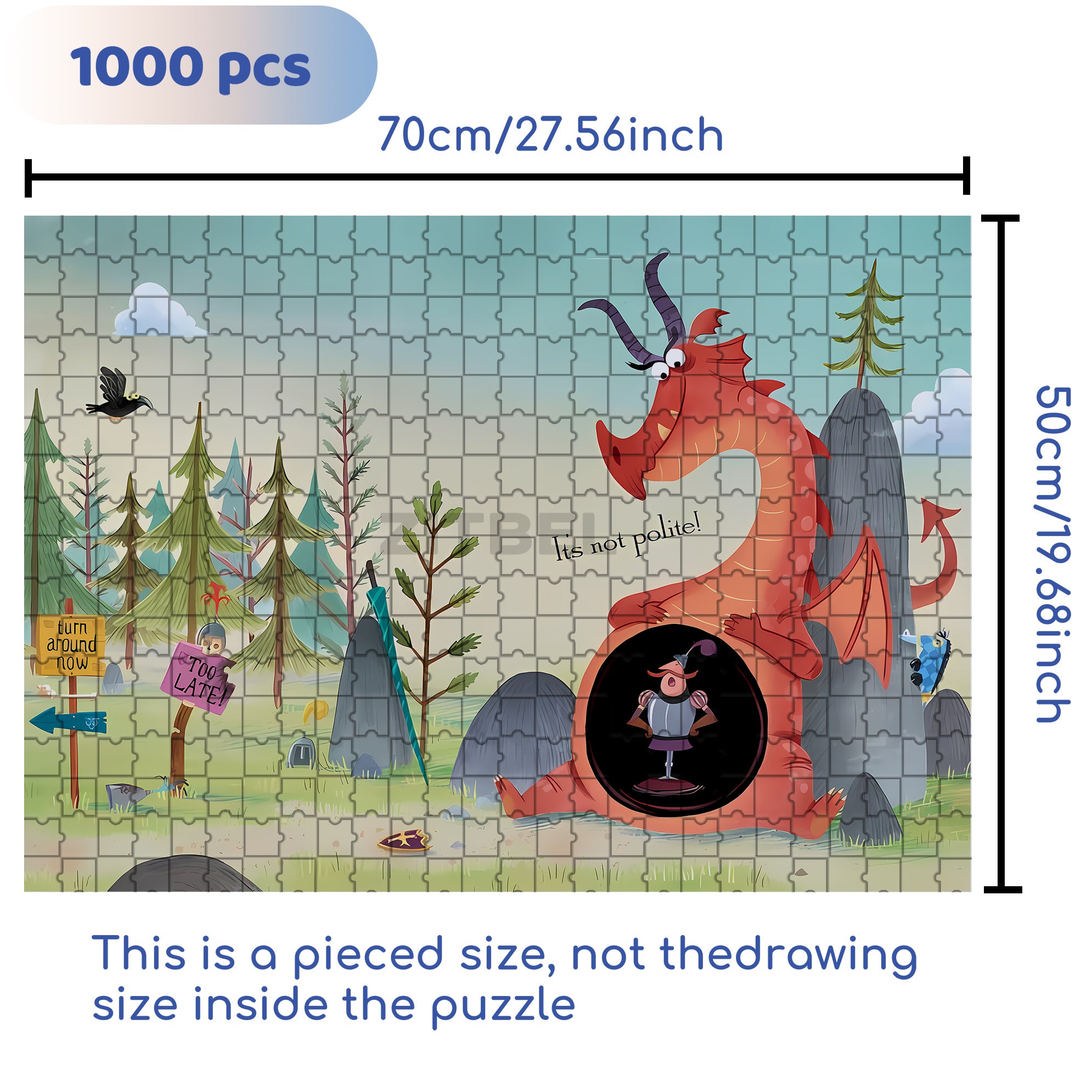 Old Dragon 500pcs/1000pcs Jigsaw Puzzle, Scratch-Resistant, Interactive Family Game & Brain-Boosting DIY Decor, Perfect for Halloween, Christmas & New Year Gifts, Family Puzzle Game