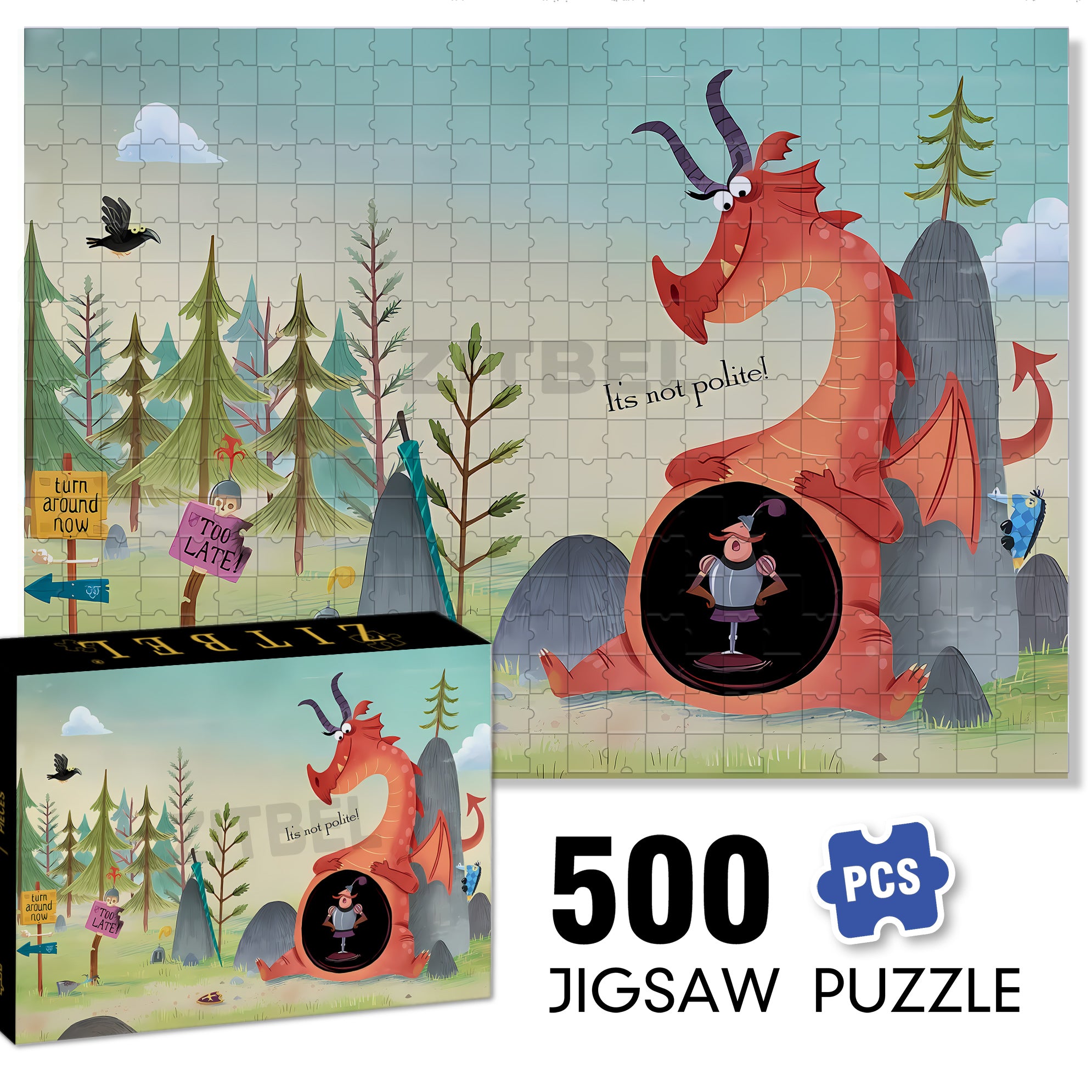 Old Dragon 500pcs/1000pcs Jigsaw Puzzle, Scratch-Resistant, Interactive Family Game & Brain-Boosting DIY Decor, Perfect for Halloween, Christmas & New Year Gifts, Family Puzzle Game