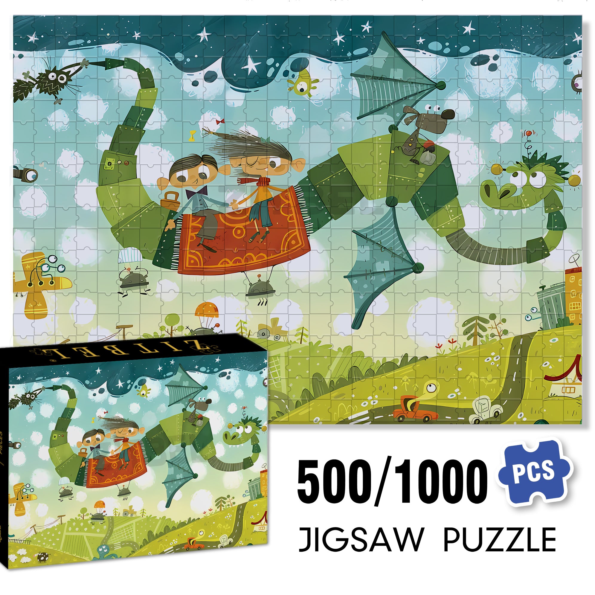 Ordinary Day 500pcs/1000pcs Jigsaw Puzzle, Scratch-Resistant, Interactive Family Game & Brain-Boosting DIY Decor, Perfect for Halloween, Christmas & New Year Gifts, Family Puzzle Game