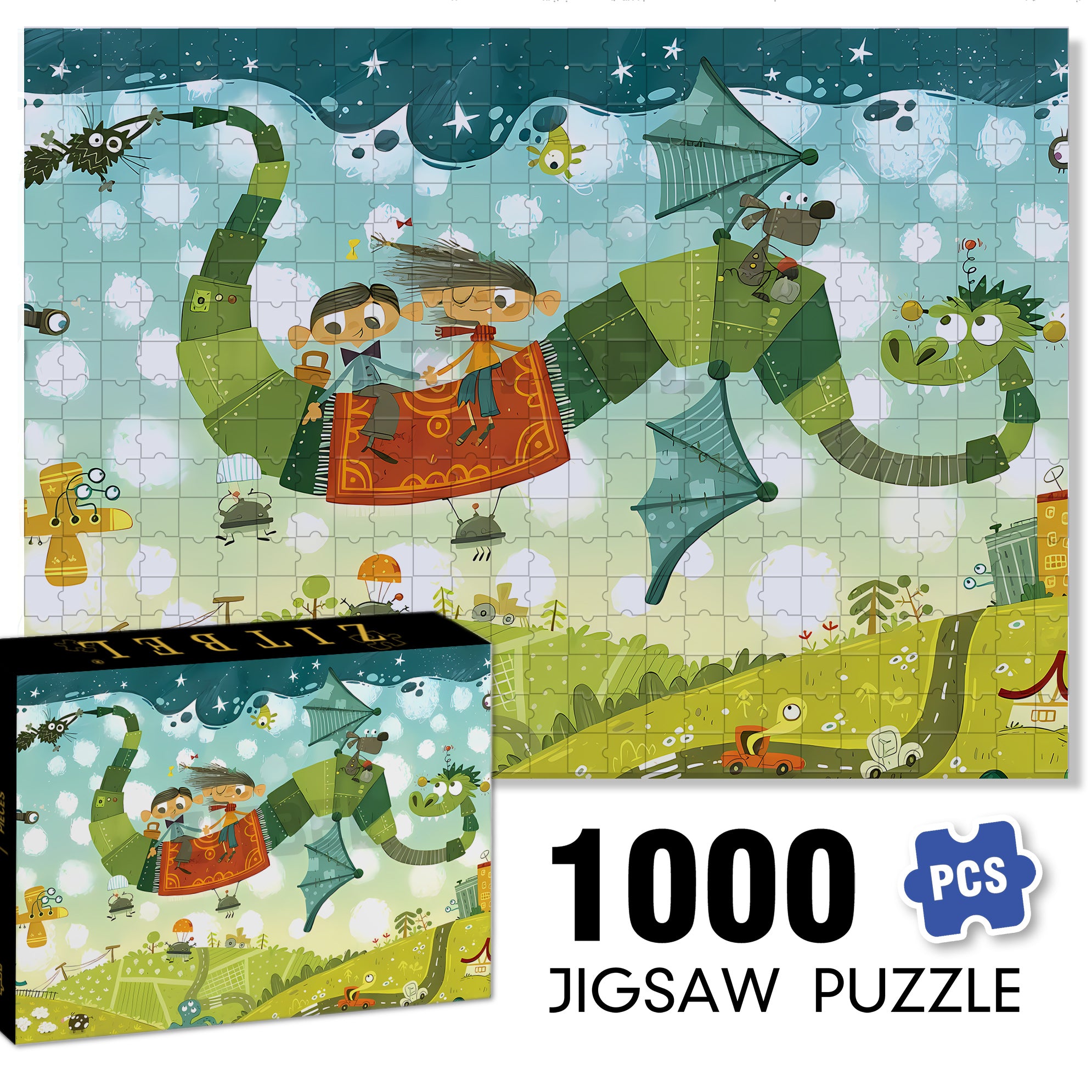 Ordinary Day 500pcs/1000pcs Jigsaw Puzzle, Scratch-Resistant, Interactive Family Game & Brain-Boosting DIY Decor, Perfect for Halloween, Christmas & New Year Gifts, Family Puzzle Game