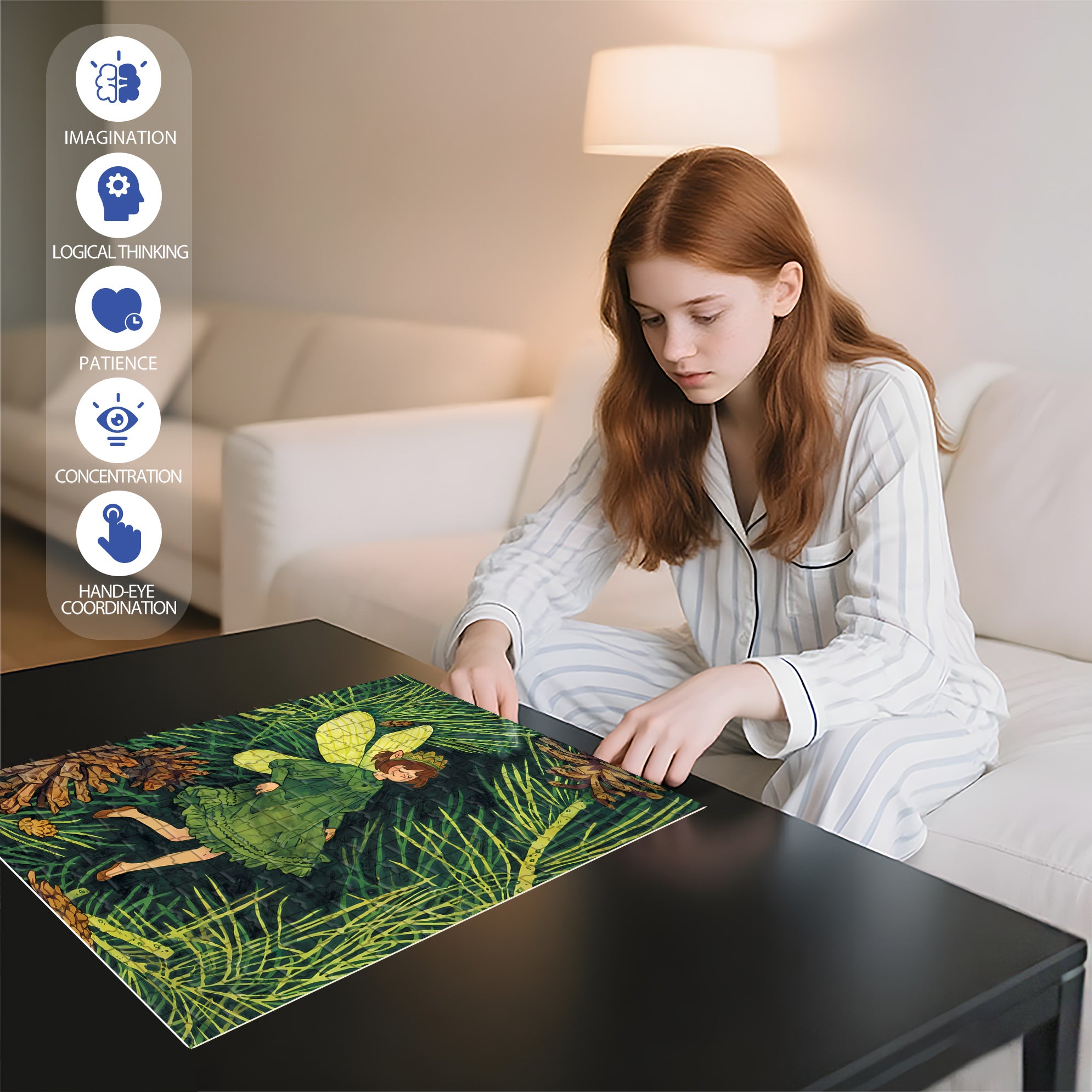 Pine Cone Elf 500pcs/1000pcs Jigsaw Puzzle, Scratch-Resistant, Interactive Family Game & Brain-Boosting DIY Decor, Perfect for Halloween, Christmas & New Year Gifts, Family Puzzle Game