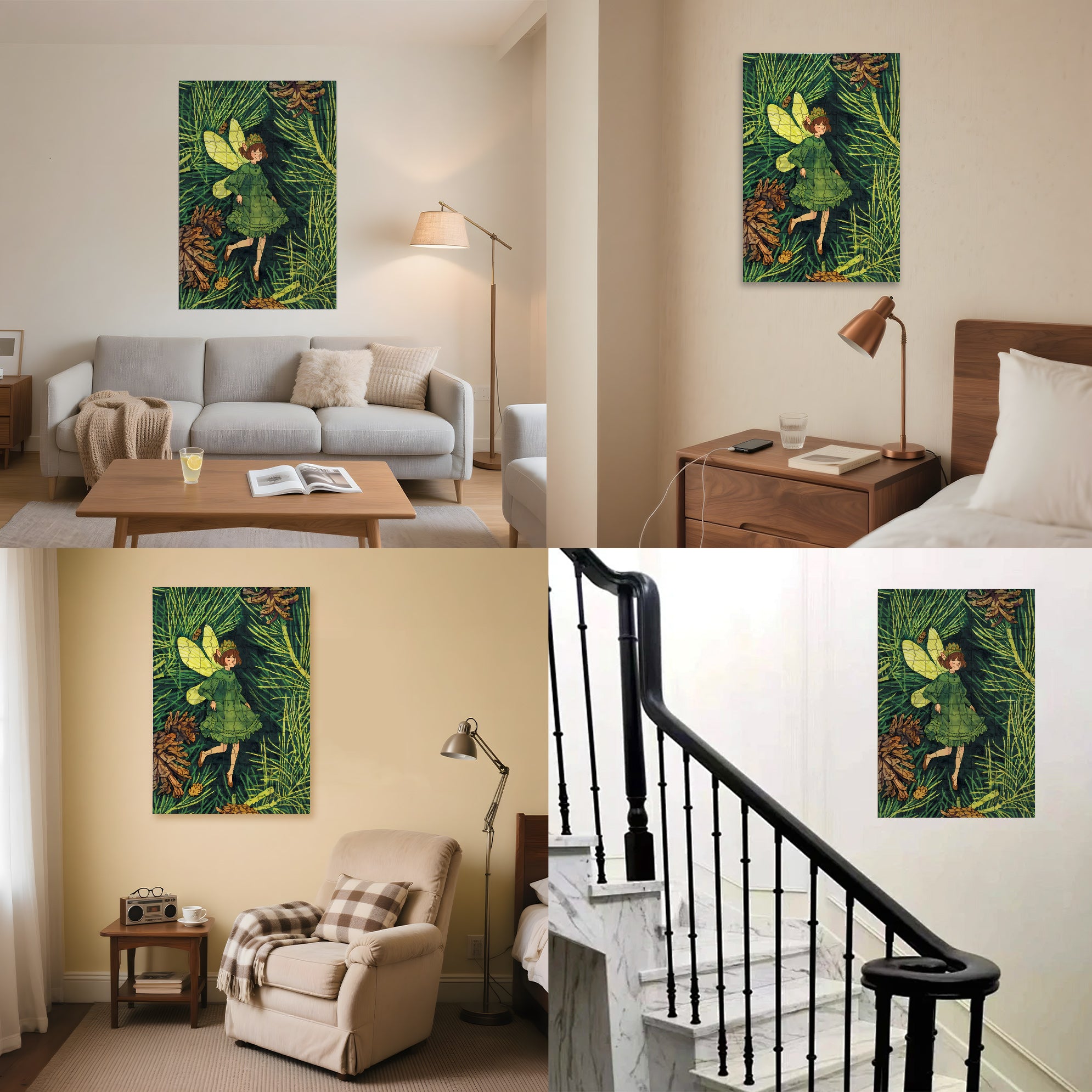 Pine Cone Elf 500pcs/1000pcs Jigsaw Puzzle, Scratch-Resistant, Interactive Family Game & Brain-Boosting DIY Decor, Perfect for Halloween, Christmas & New Year Gifts, Family Puzzle Game