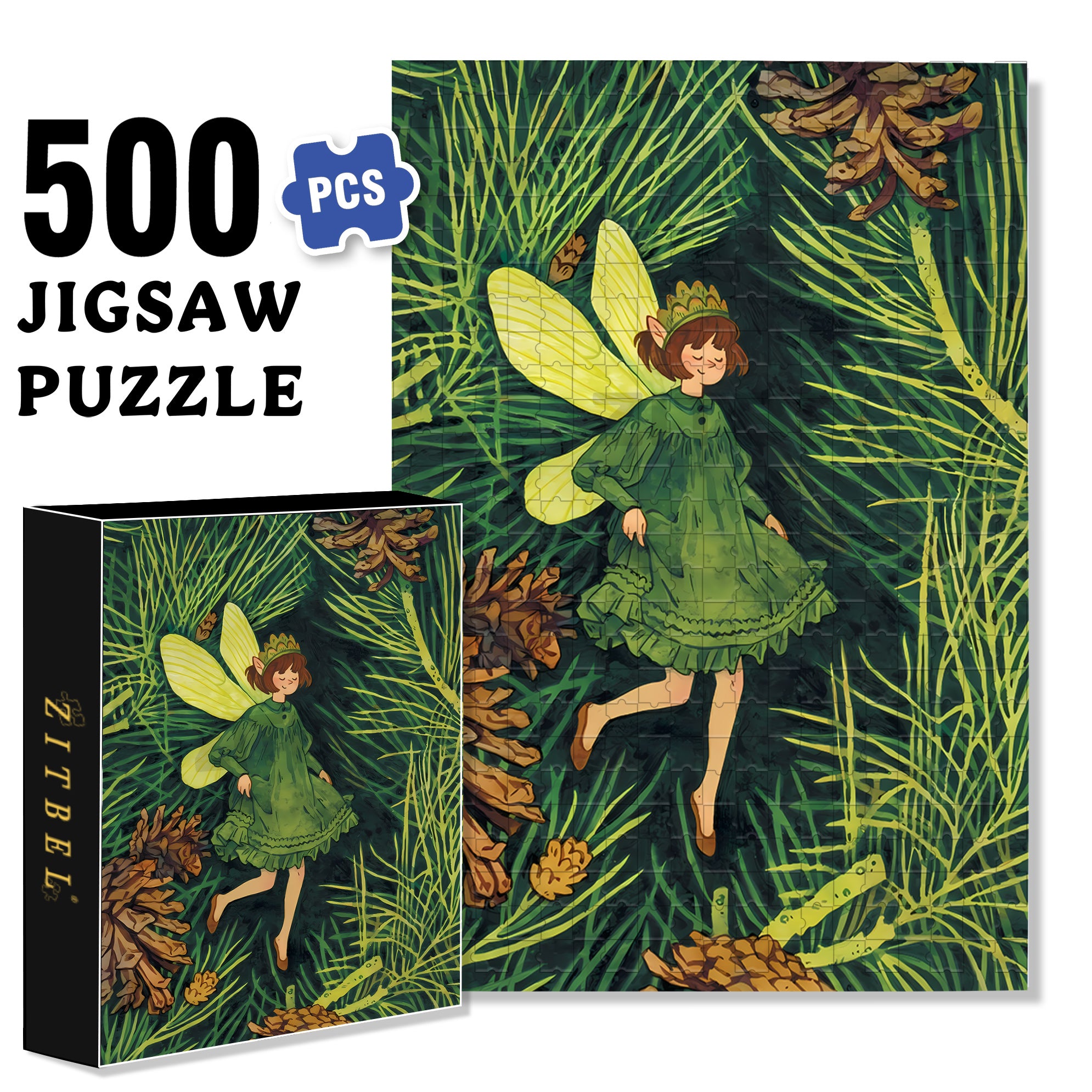 Pine Cone Elf 500pcs/1000pcs Jigsaw Puzzle, Scratch-Resistant, Interactive Family Game & Brain-Boosting DIY Decor, Perfect for Halloween, Christmas & New Year Gifts, Family Puzzle Game