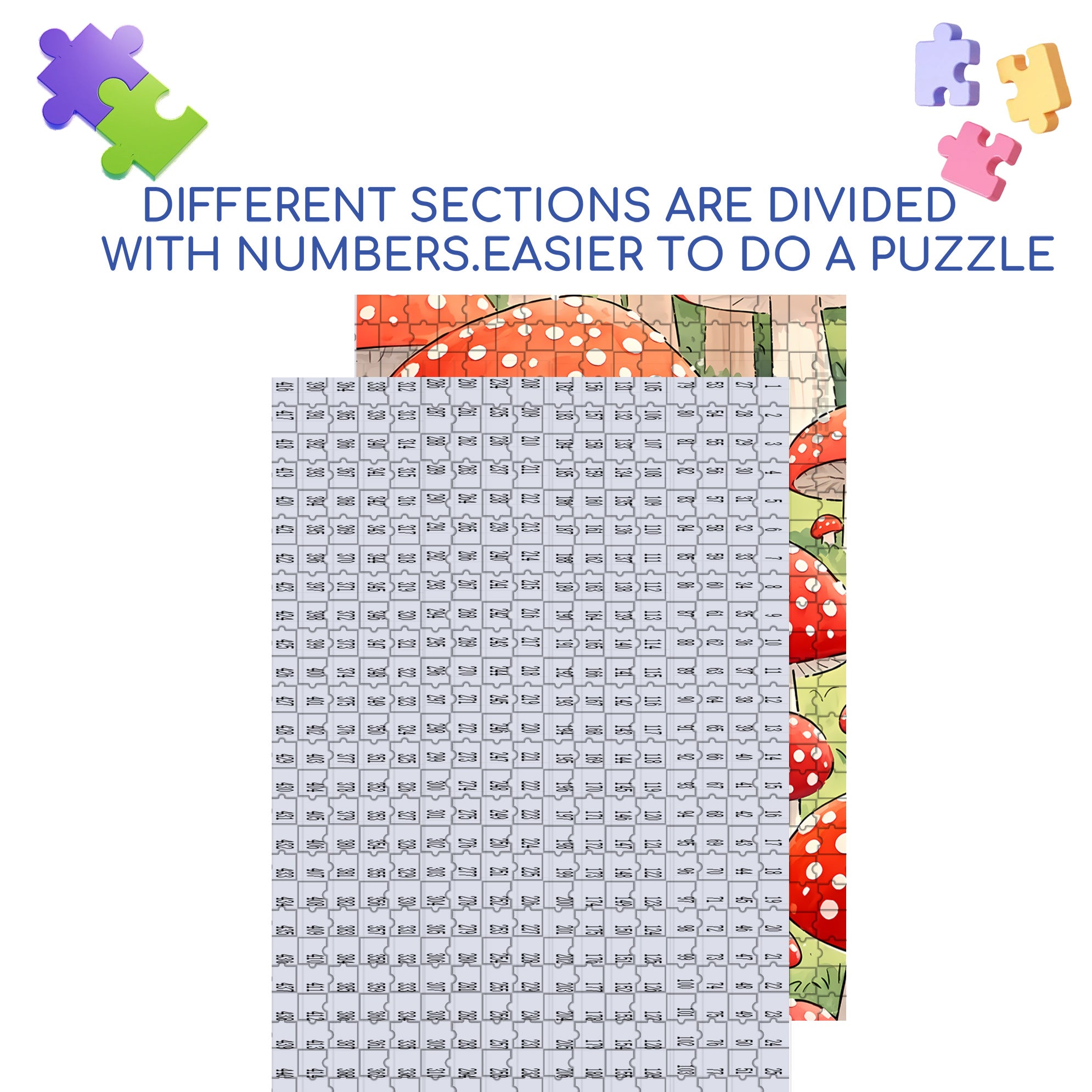 Red Mushroom 500pcs/1000pcs Jigsaw Puzzle, Scratch-Resistant, Interactive Family Game & Brain-Boosting DIY Decor, Perfect for Halloween, Christmas & New Year Gifts, Family Puzzle Game