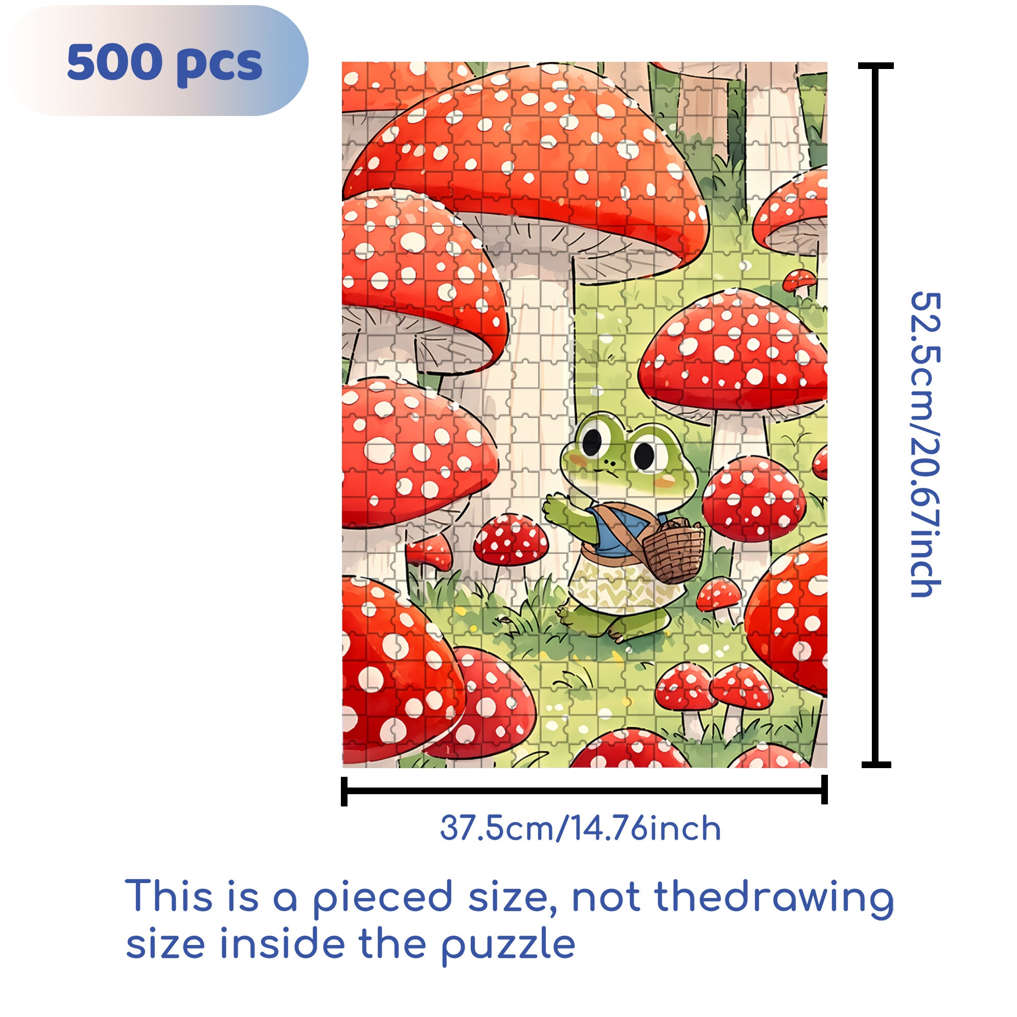 Red Mushroom 500pcs/1000pcs Jigsaw Puzzle, Scratch-Resistant, Interactive Family Game & Brain-Boosting DIY Decor, Perfect for Halloween, Christmas & New Year Gifts, Family Puzzle Game