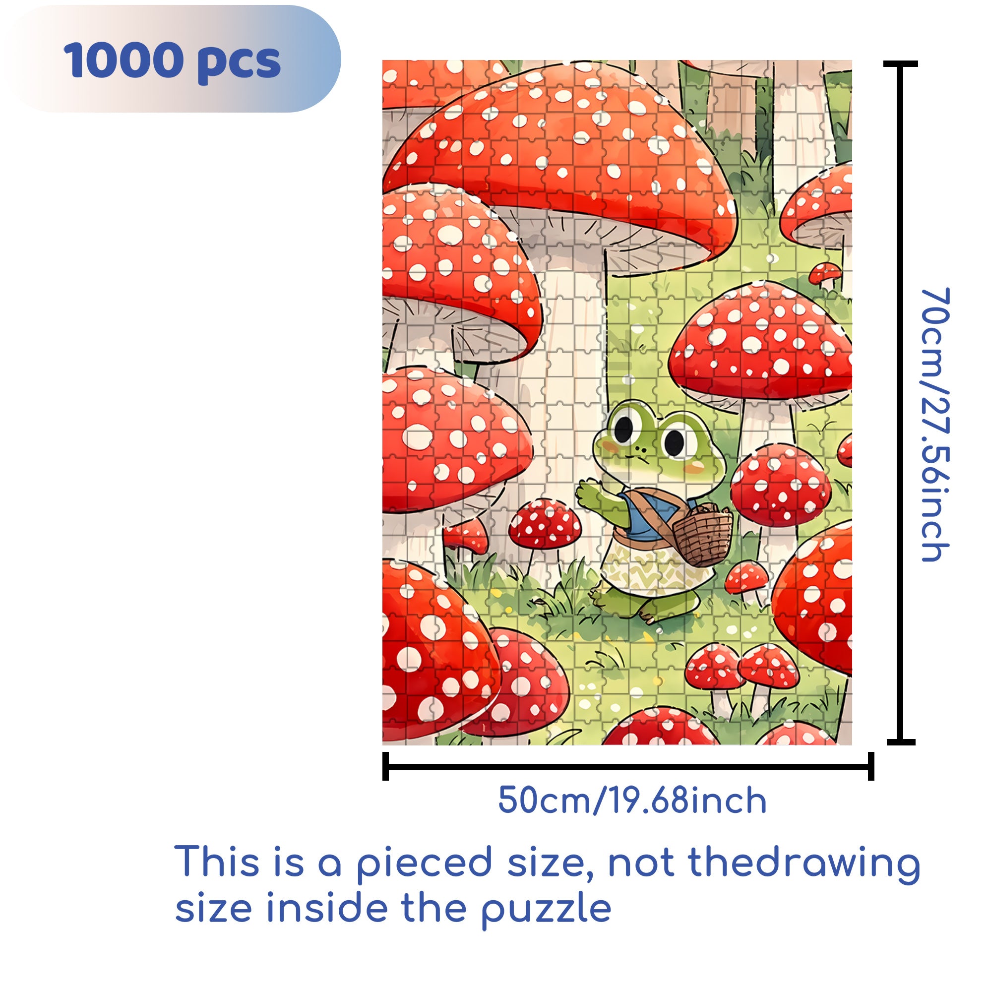 Red Mushroom 500pcs/1000pcs Jigsaw Puzzle, Scratch-Resistant, Interactive Family Game & Brain-Boosting DIY Decor, Perfect for Halloween, Christmas & New Year Gifts, Family Puzzle Game