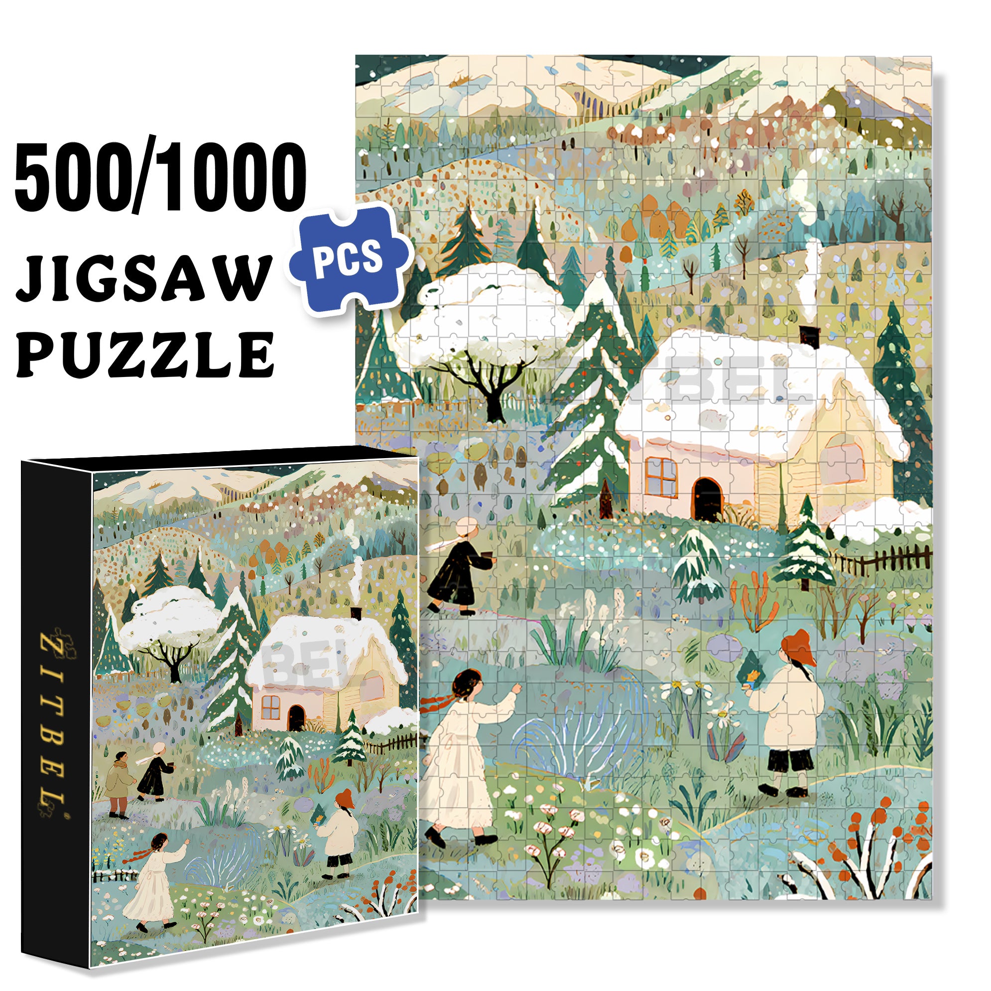 Smoke From Kitchen Chimneys 500pcs/1000pcs Jigsaw Puzzle, Scratch-Resistant, Interactive Family Game & Brain-Boosting DIY Decor, Perfect for Halloween, Christmas & New Year Gifts, Family Puzzle Game
