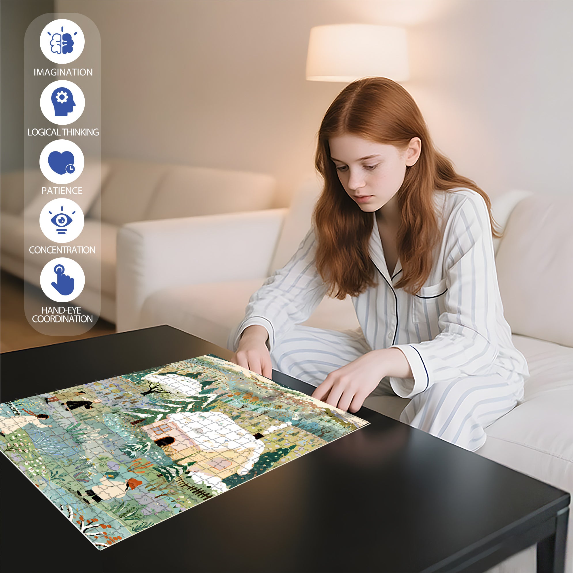 Smoke From Kitchen Chimneys 500pcs/1000pcs Jigsaw Puzzle, Scratch-Resistant, Interactive Family Game & Brain-Boosting DIY Decor, Perfect for Halloween, Christmas & New Year Gifts, Family Puzzle Game