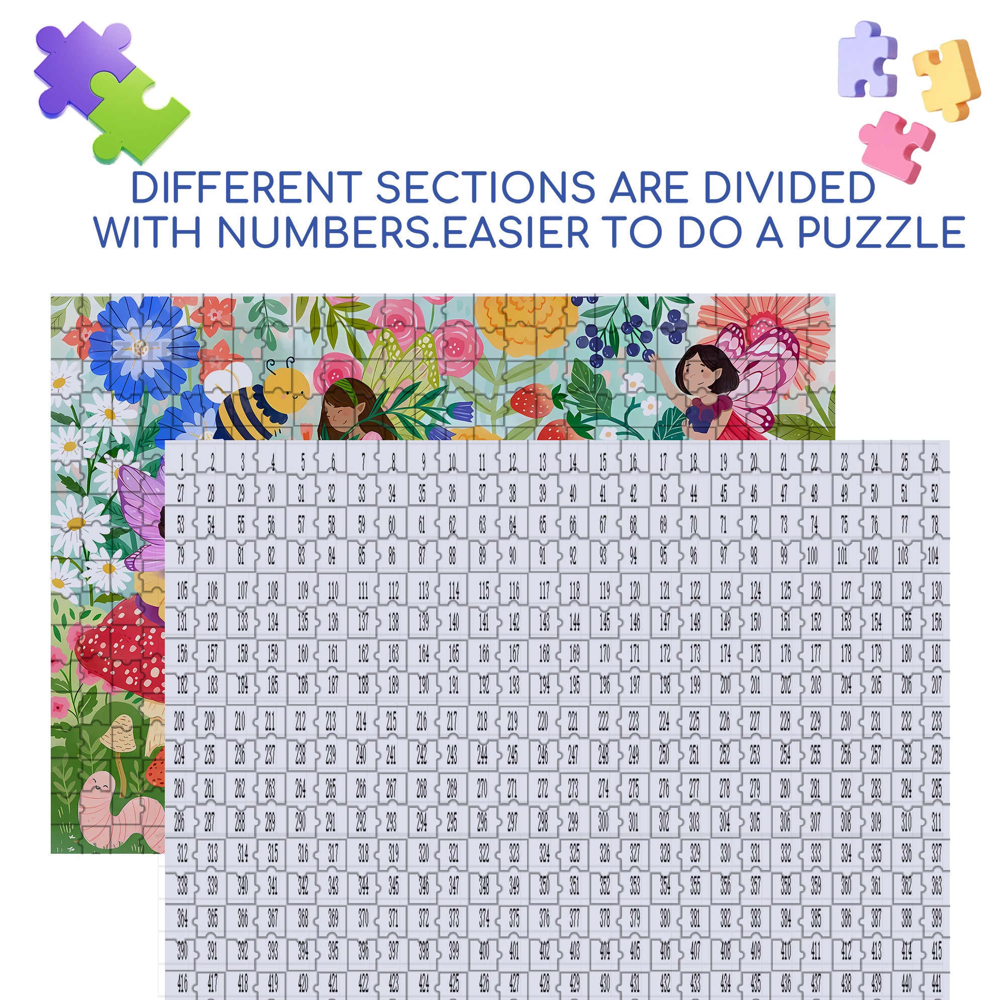 Spring Garden Fairies 500pcs/1000pcs Jigsaw Puzzle, Scratch-Resistant, Interactive Family Game & Brain-Boosting DIY Decor, Perfect for Halloween, Christmas & New Year Gifts, Family Puzzle Game