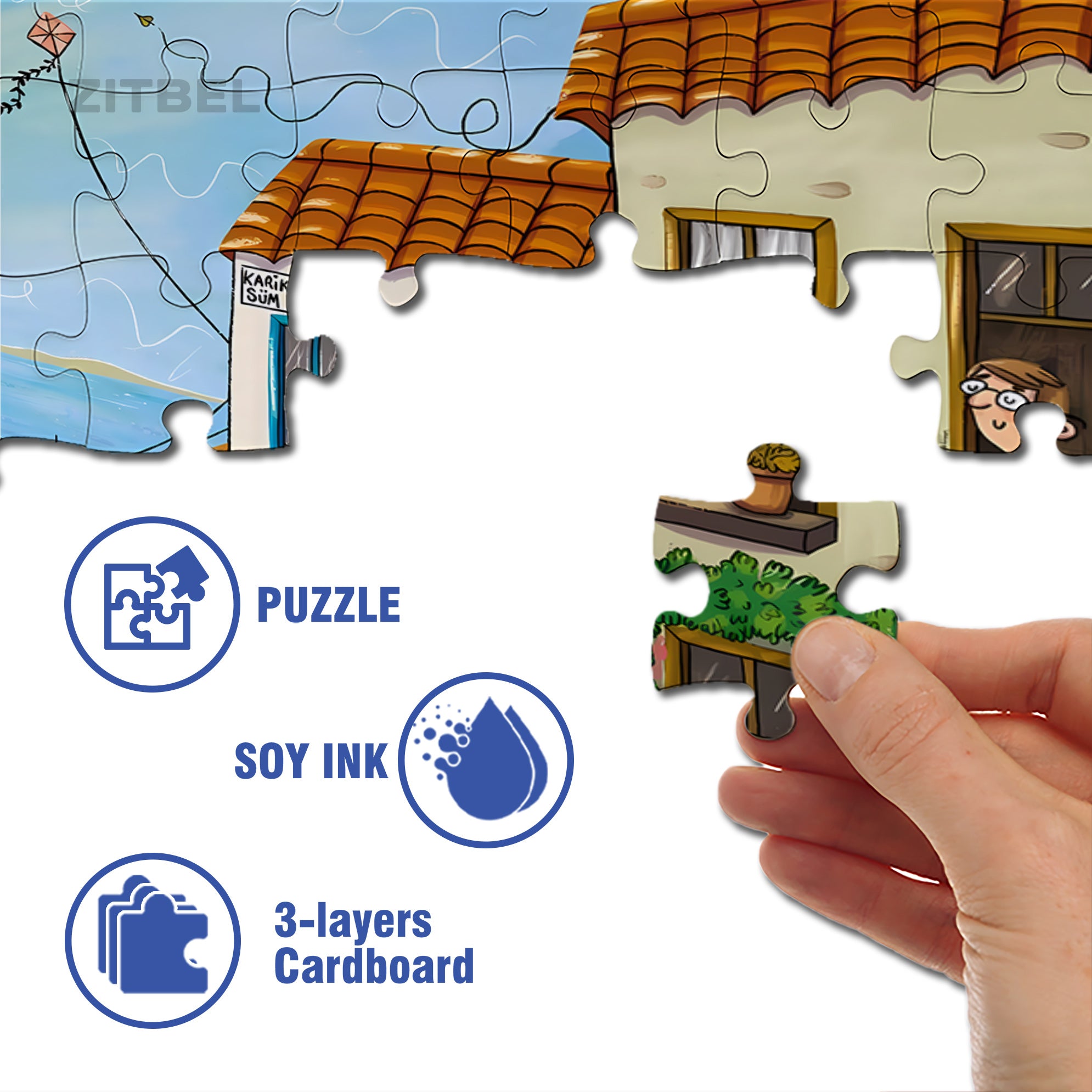 Sunday Morning 500pcs/1000pcs Jigsaw Puzzle, Scratch-Resistant, Interactive Family Game & Brain-Boosting DIY Decor, Perfect for Halloween, Christmas & New Year Gifts, Family Puzzle Game