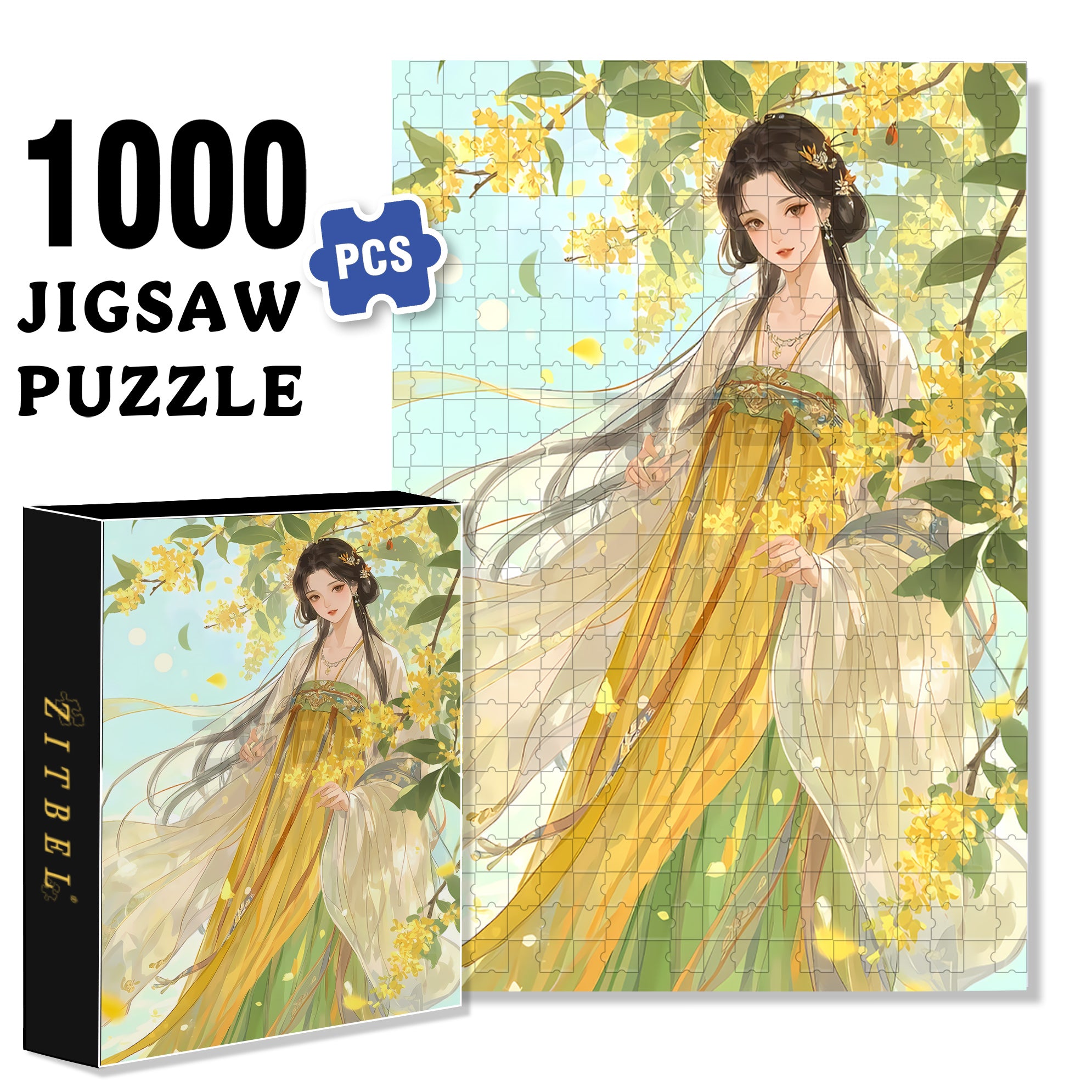 Sweet Scent Of Osmanthus 500pcs/1000pcs Jigsaw Puzzle, Scratch-Resistant, Interactive Family Game & Brain-Boosting DIY Decor, Perfect for Halloween, Christmas & New Year Gifts, Family Puzzle Game