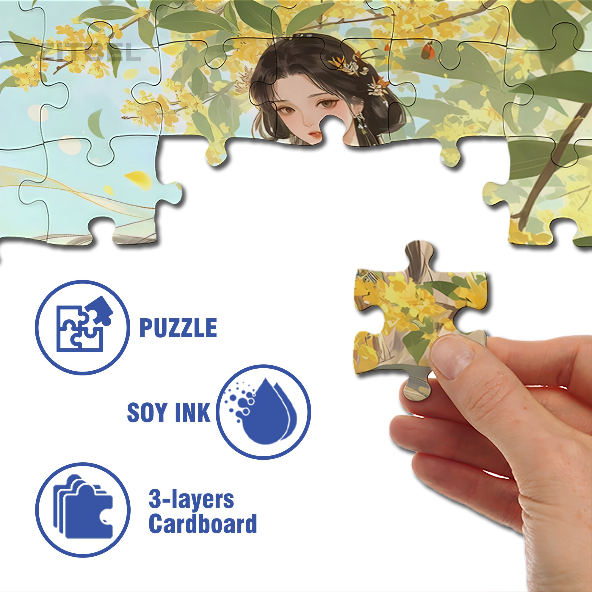 Sweet Scent Of Osmanthus 500pcs/1000pcs Jigsaw Puzzle, Scratch-Resistant, Interactive Family Game & Brain-Boosting DIY Decor, Perfect for Halloween, Christmas & New Year Gifts, Family Puzzle Game
