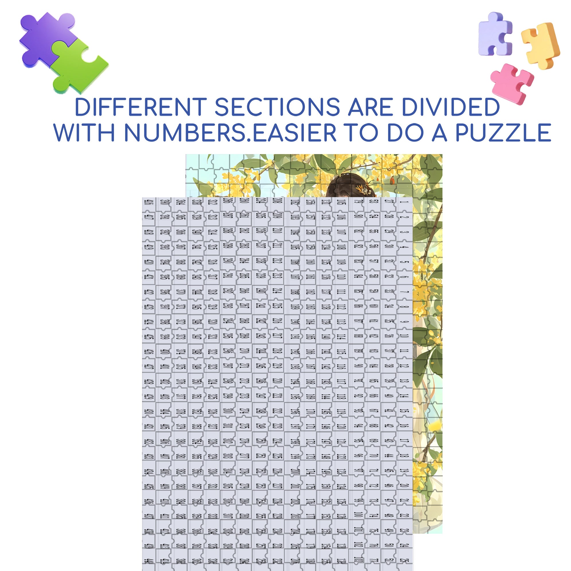 Sweet Scent Of Osmanthus 500pcs/1000pcs Jigsaw Puzzle, Scratch-Resistant, Interactive Family Game & Brain-Boosting DIY Decor, Perfect for Halloween, Christmas & New Year Gifts, Family Puzzle Game