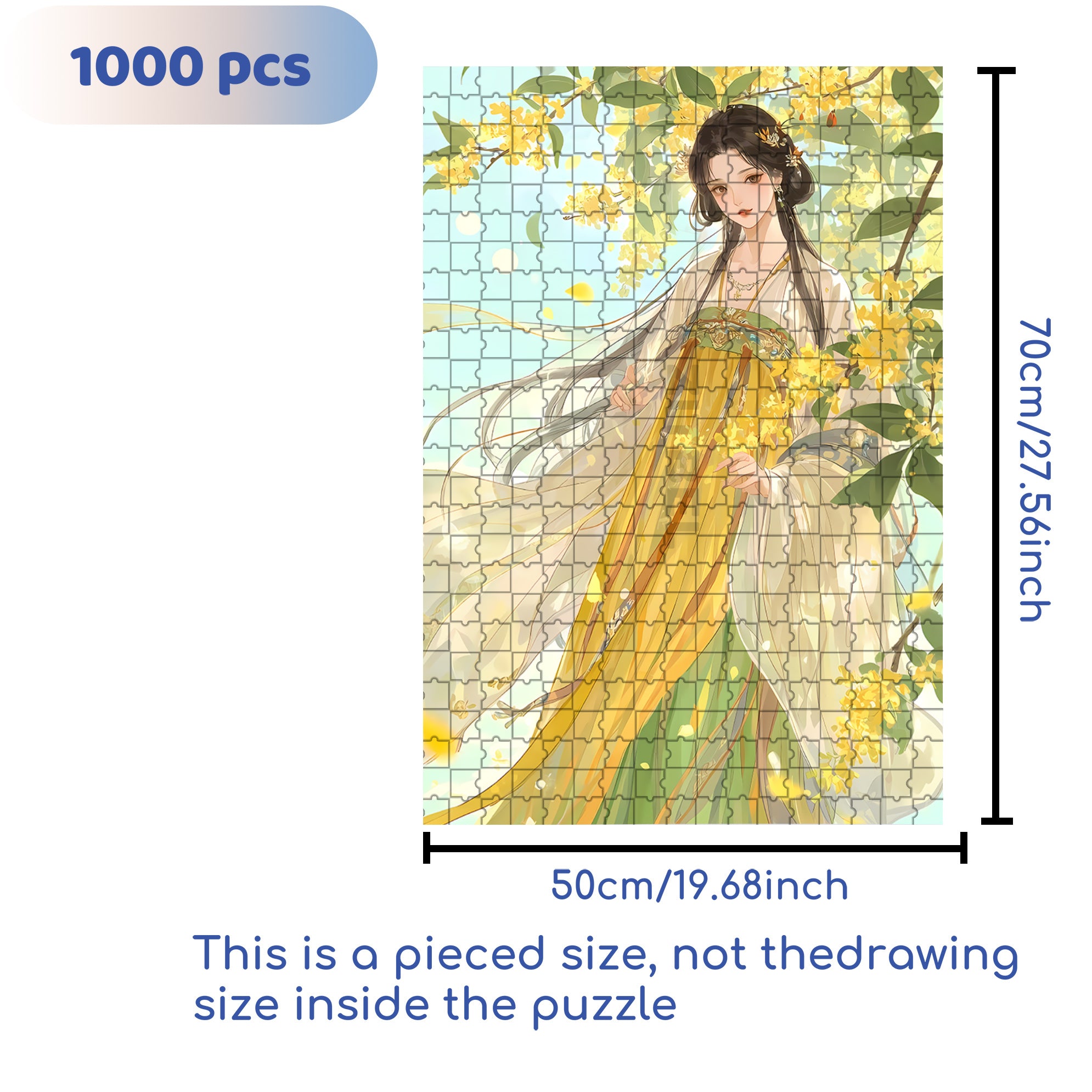 Sweet Scent Of Osmanthus 500pcs/1000pcs Jigsaw Puzzle, Scratch-Resistant, Interactive Family Game & Brain-Boosting DIY Decor, Perfect for Halloween, Christmas & New Year Gifts, Family Puzzle Game