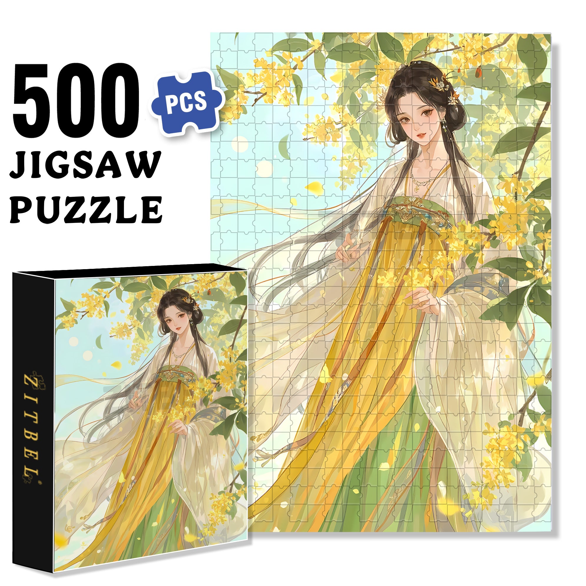 Sweet Scent Of Osmanthus 500pcs/1000pcs Jigsaw Puzzle, Scratch-Resistant, Interactive Family Game & Brain-Boosting DIY Decor, Perfect for Halloween, Christmas & New Year Gifts, Family Puzzle Game