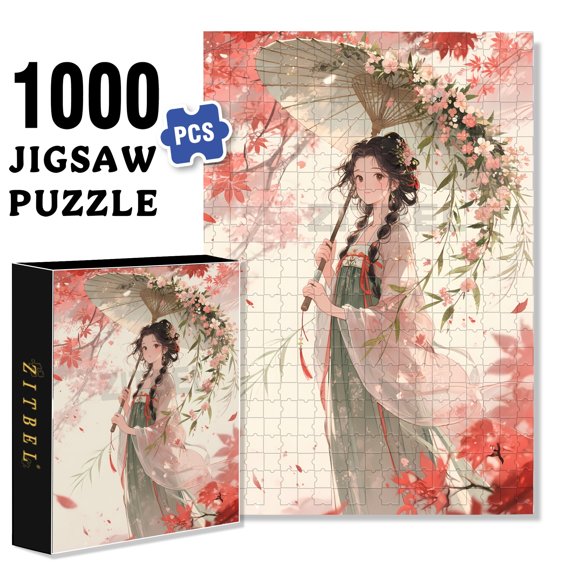 Twintails Girl 500pcs/1000pcs Jigsaw Puzzle, Scratch-Resistant, Interactive Family Game & Brain-Boosting DIY Decor, Perfect for Halloween, Christmas & New Year Gifts, Family Puzzle Game