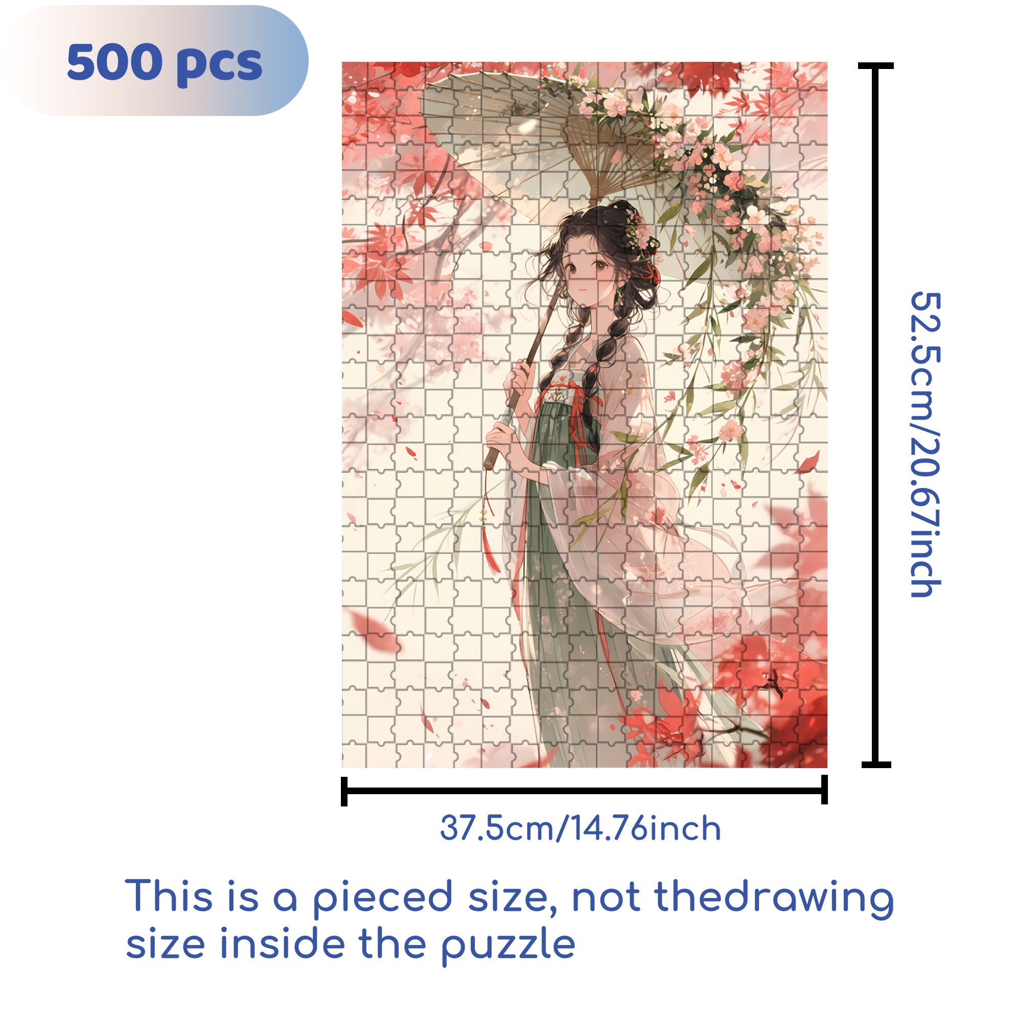 Twintails Girl 500pcs/1000pcs Jigsaw Puzzle, Scratch-Resistant, Interactive Family Game & Brain-Boosting DIY Decor, Perfect for Halloween, Christmas & New Year Gifts, Family Puzzle Game