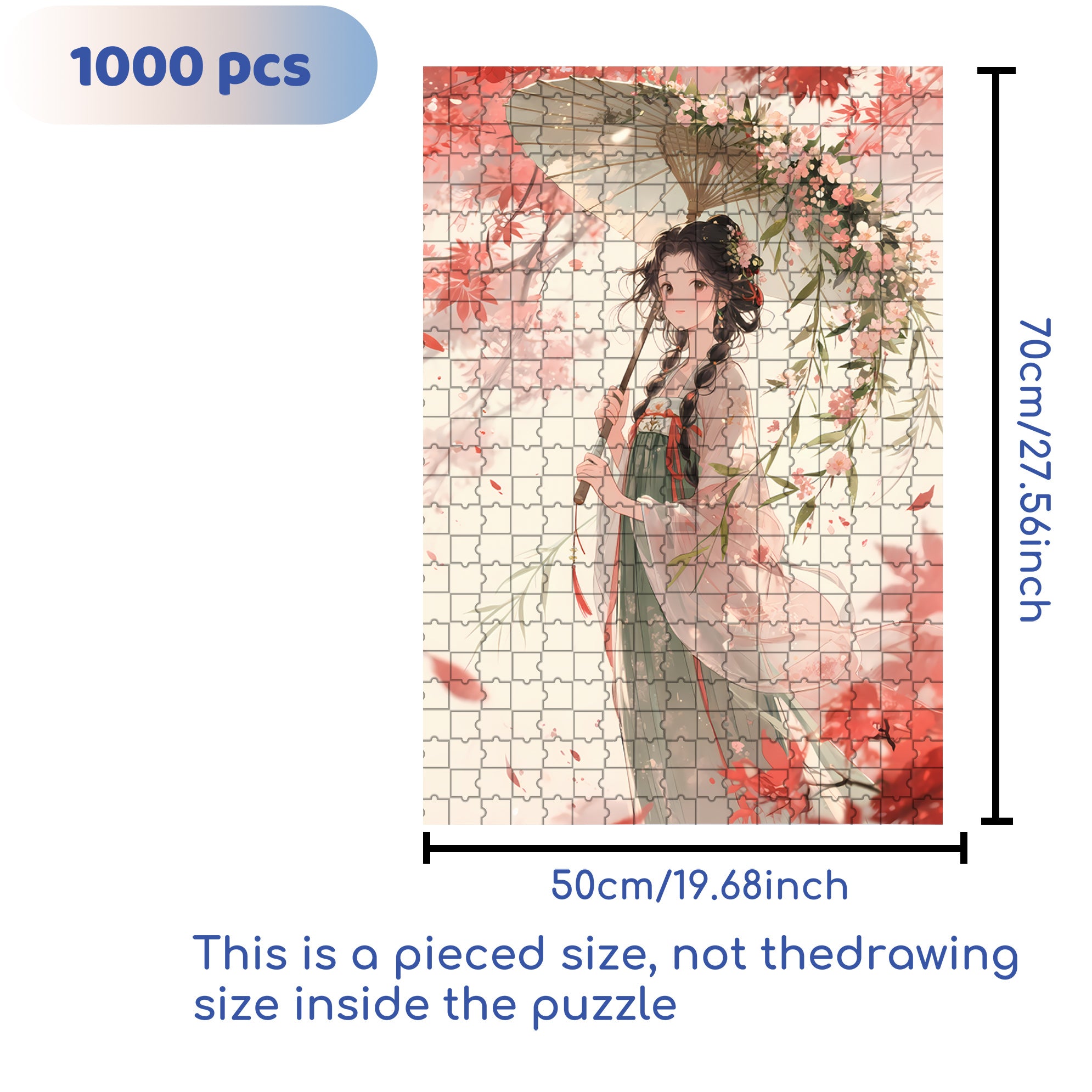 Twintails Girl 500pcs/1000pcs Jigsaw Puzzle, Scratch-Resistant, Interactive Family Game & Brain-Boosting DIY Decor, Perfect for Halloween, Christmas & New Year Gifts, Family Puzzle Game