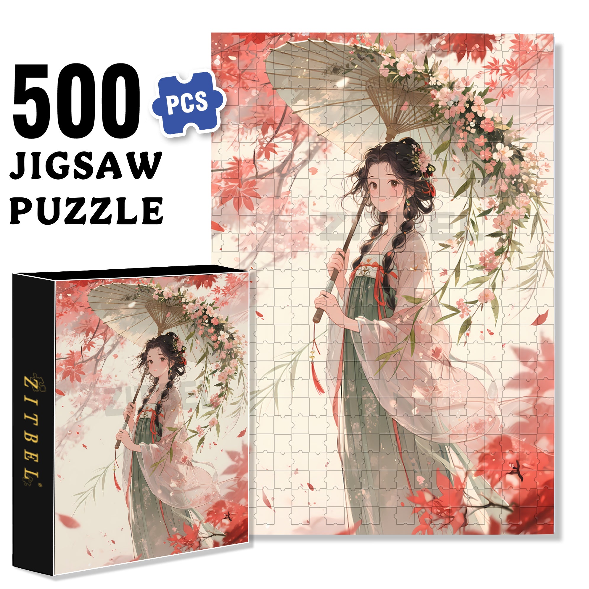 Twintails Girl 500pcs/1000pcs Jigsaw Puzzle, Scratch-Resistant, Interactive Family Game & Brain-Boosting DIY Decor, Perfect for Halloween, Christmas & New Year Gifts, Family Puzzle Game