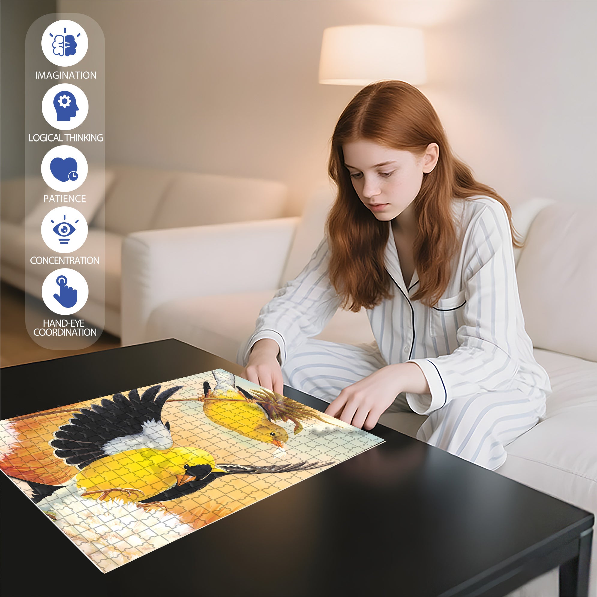 American Goldfinch Mini 500pcs/1000pcs Jigsaw Puzzle, Scratch-Resistant, Interactive Family Game & Brain-Boosting DIY Decor, Perfect for Halloween, Christmas & New Year Gifts, Family Puzzle Game
