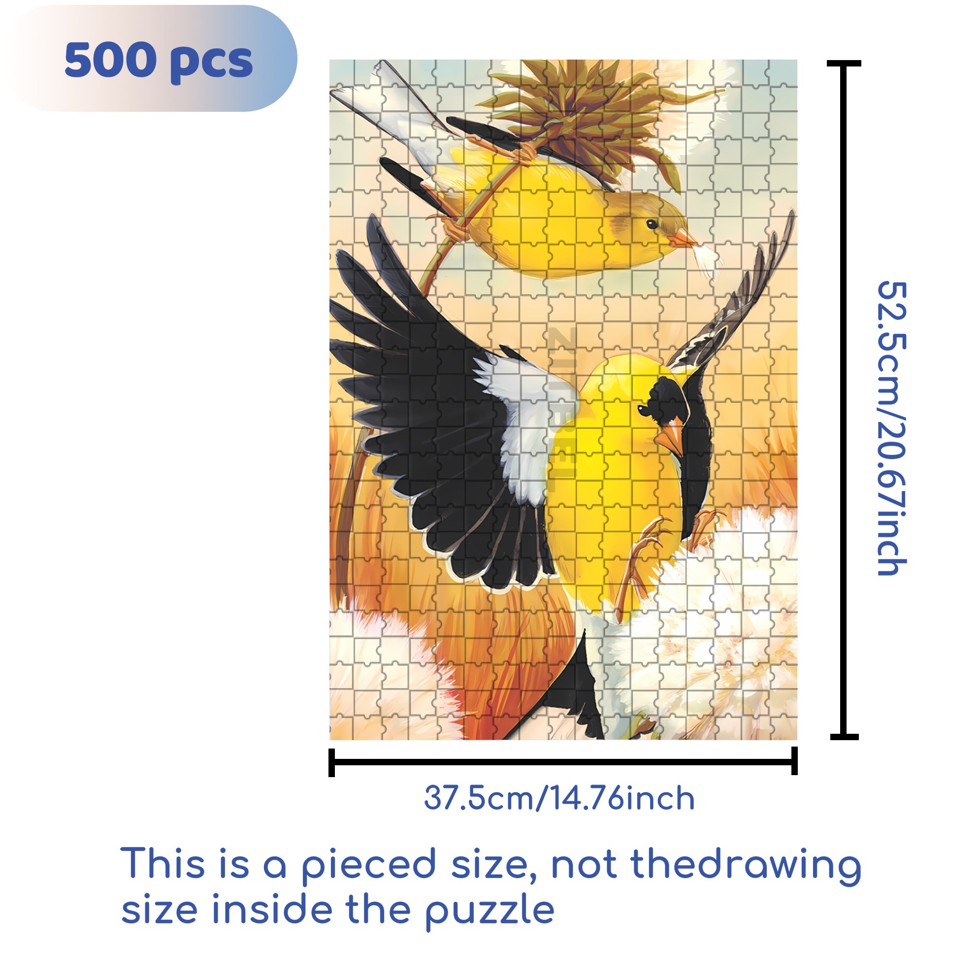 American Goldfinch Mini 500pcs/1000pcs Jigsaw Puzzle, Scratch-Resistant, Interactive Family Game & Brain-Boosting DIY Decor, Perfect for Halloween, Christmas & New Year Gifts, Family Puzzle Game
