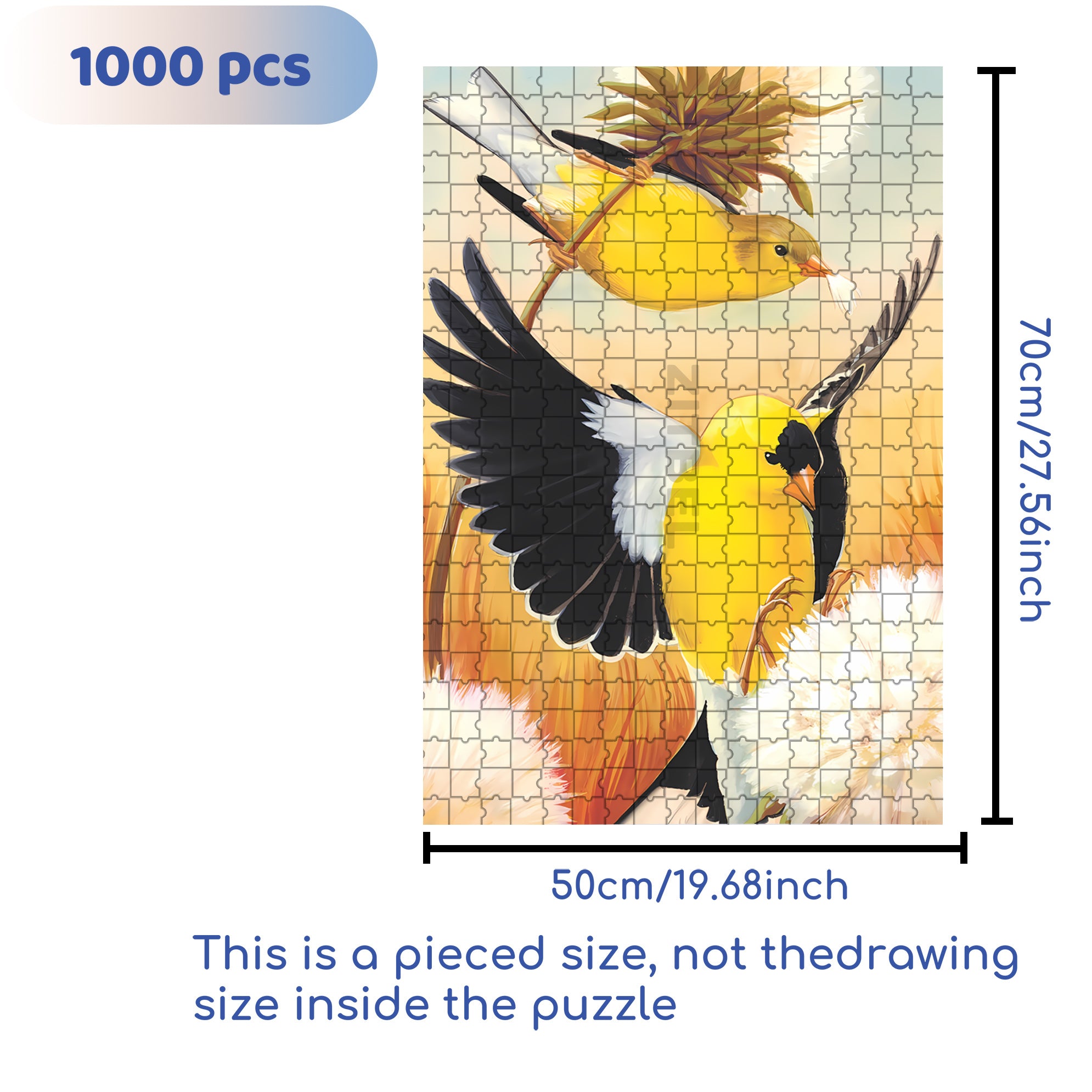 American Goldfinch Mini 500pcs/1000pcs Jigsaw Puzzle, Scratch-Resistant, Interactive Family Game & Brain-Boosting DIY Decor, Perfect for Halloween, Christmas & New Year Gifts, Family Puzzle Game