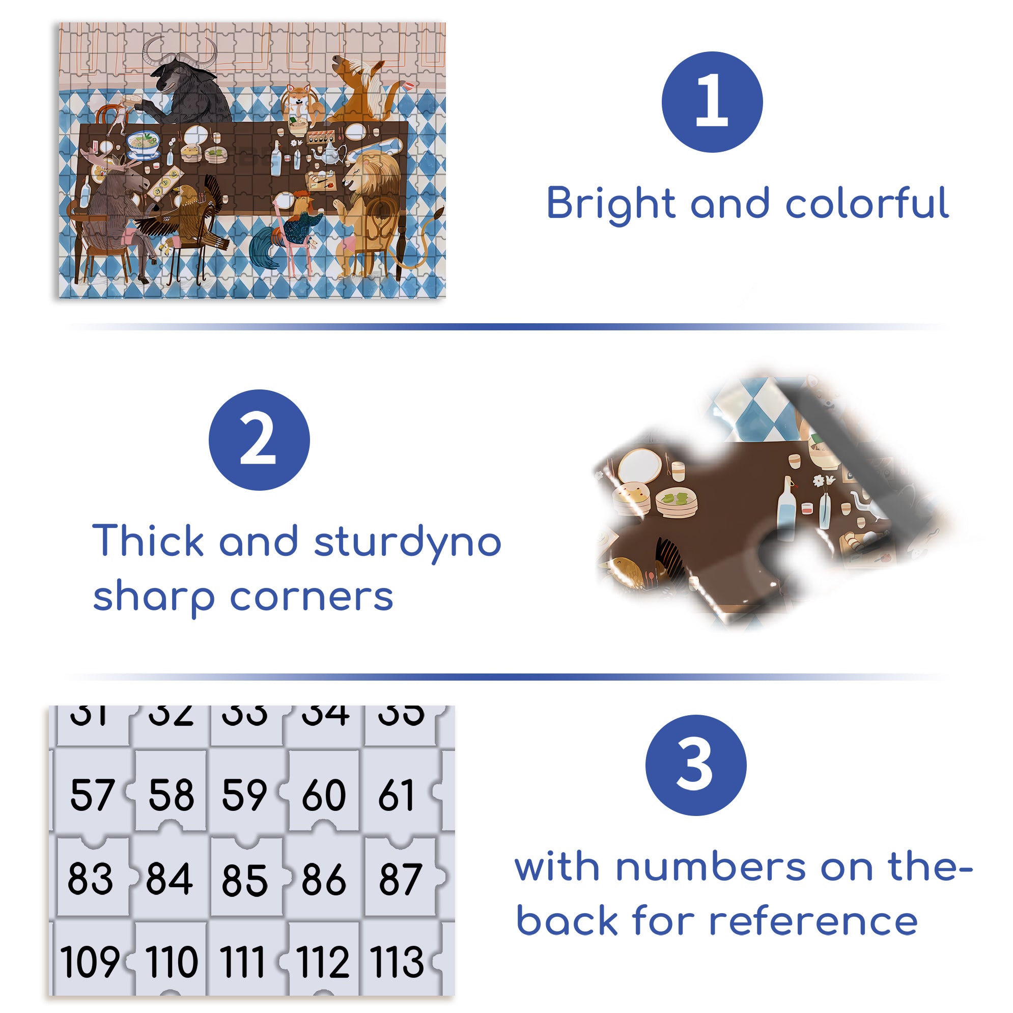 Animal Restaurant 500pcs/1000pcs Jigsaw Puzzle, Scratch-Resistant, Interactive Family Game & Brain-Boosting DIY Decor, Perfect for Halloween, Christmas & New Year Gifts, Family Puzzle Game