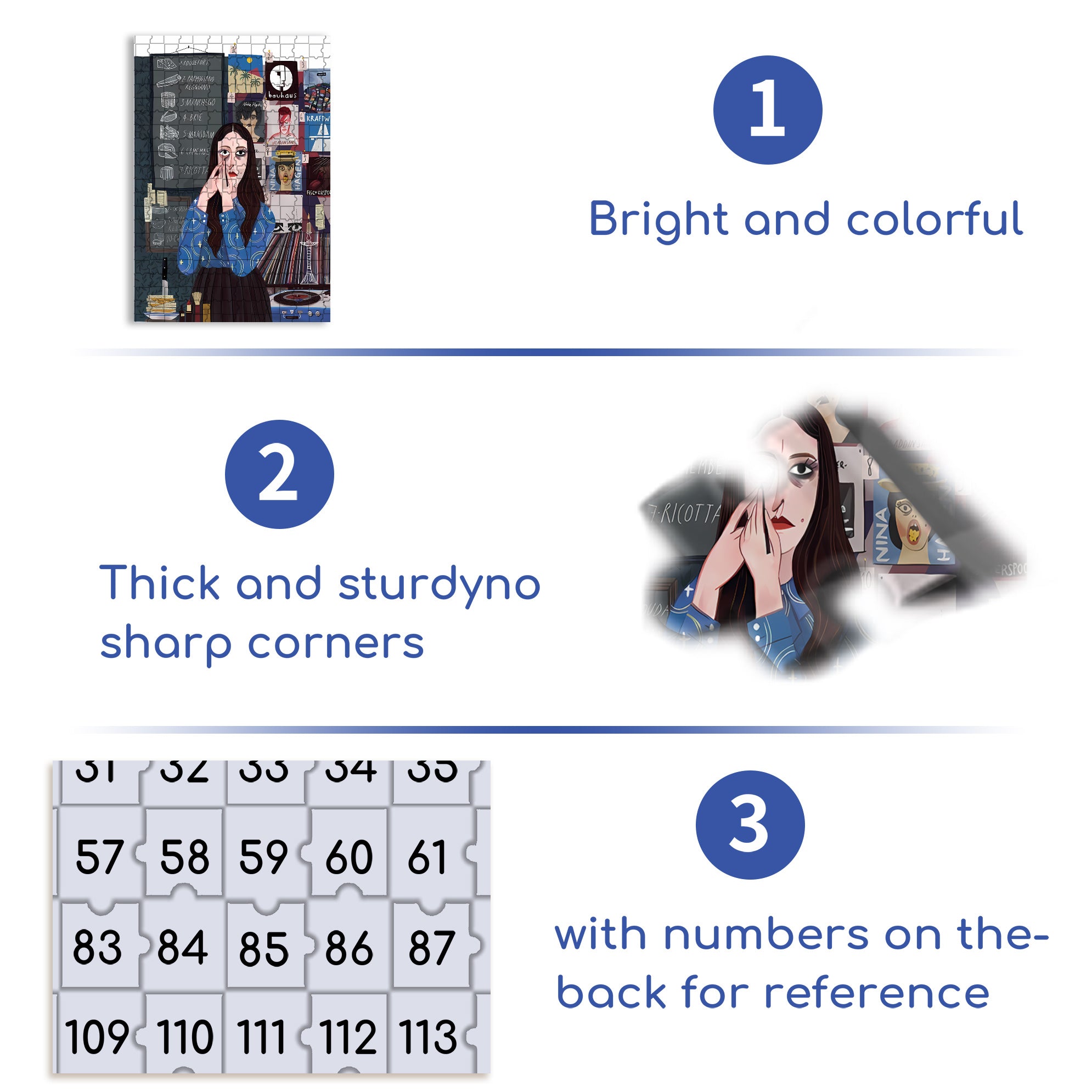 Apply Eyeliner 500pcs/1000pcs Jigsaw Puzzle, Scratch-Resistant, Interactive Family Game & Brain-Boosting DIY Decor, Perfect for Halloween, Christmas & New Year Gifts, Family Puzzle Game