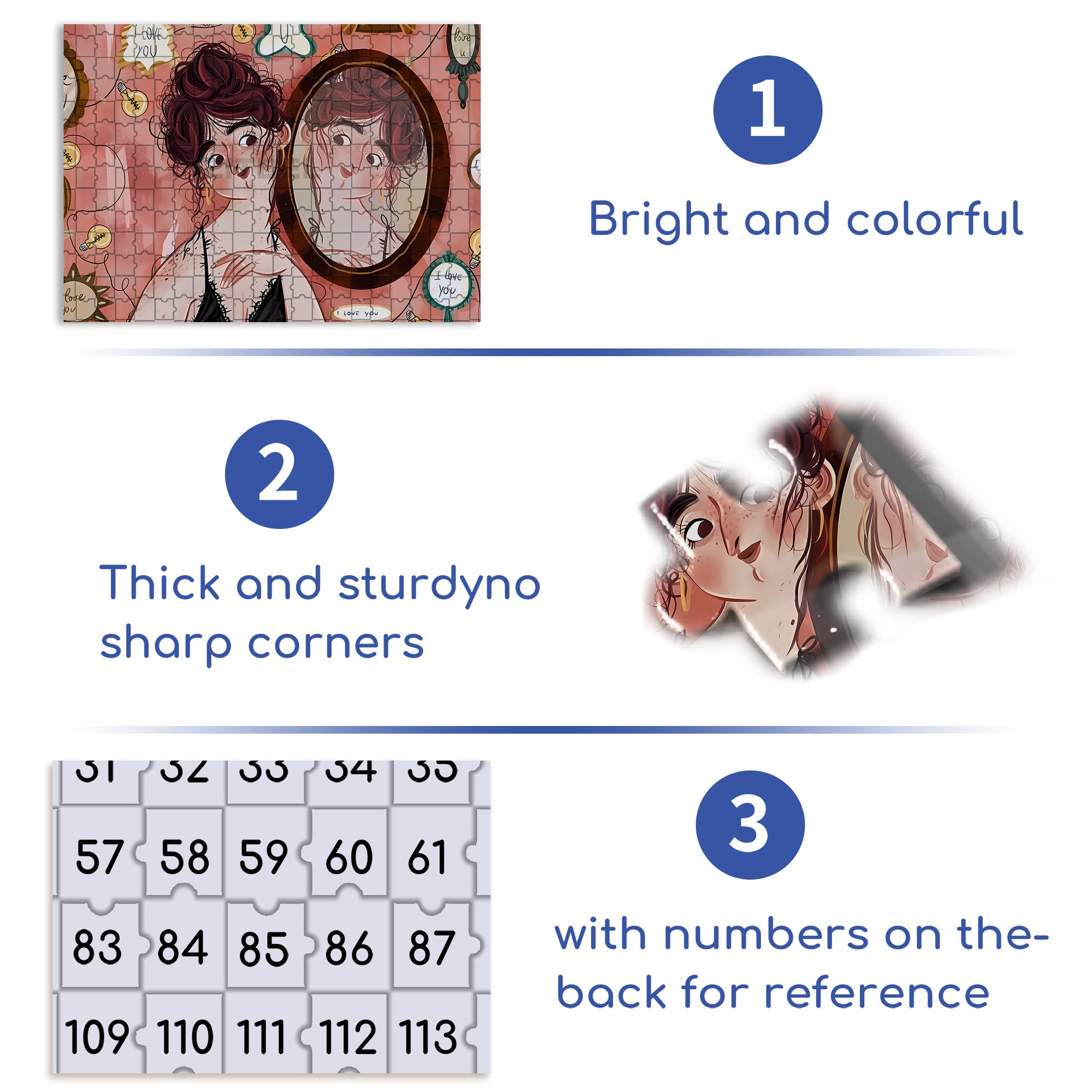 Beauty in the Mirror 500pcs/1000pcs Jigsaw Puzzle, Scratch-Resistant, Interactive Family Game & Brain-Boosting DIY Decor, Perfect for Halloween, Christmas & New Year Gifts, Family Puzzle Game