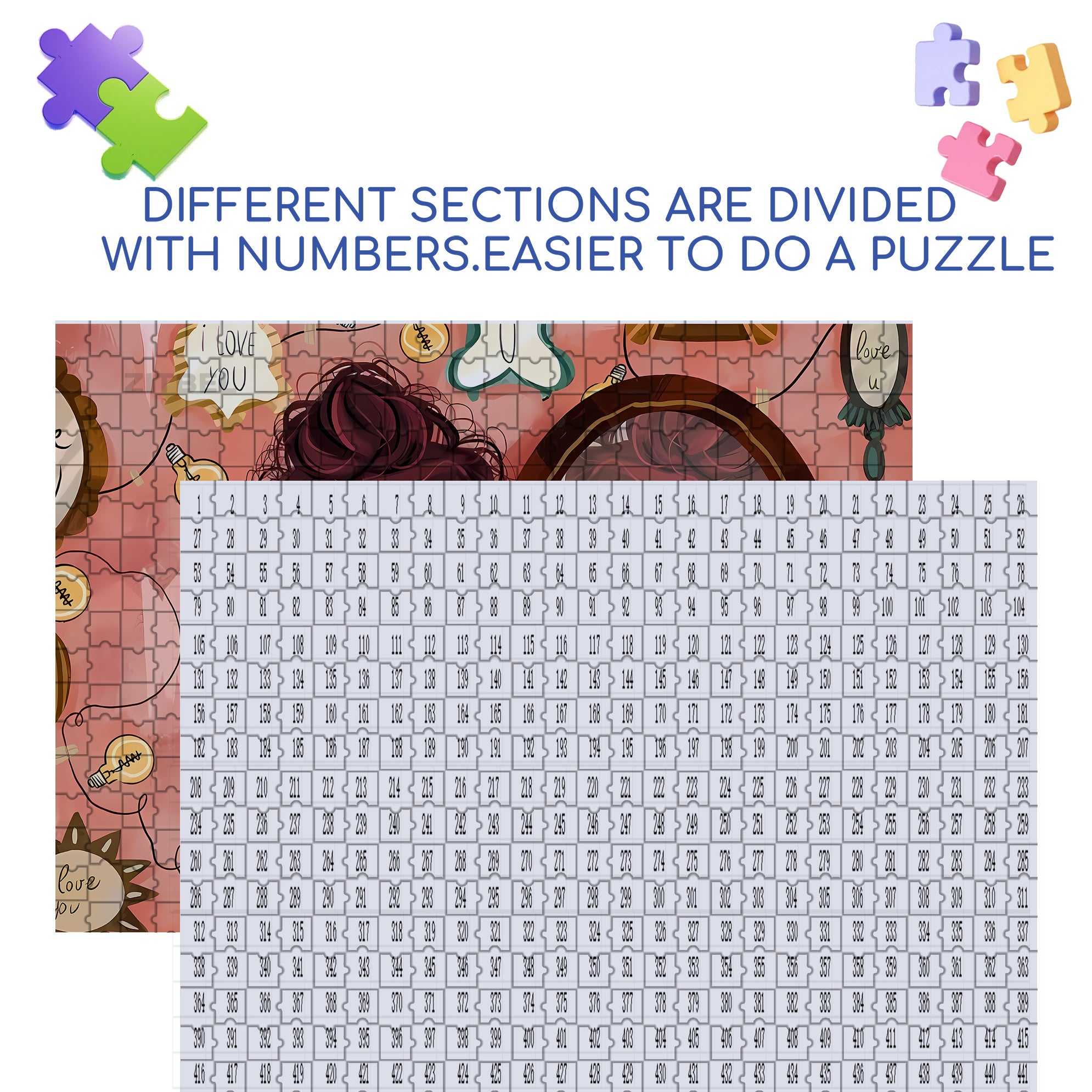 Beauty in the Mirror 500pcs/1000pcs Jigsaw Puzzle, Scratch-Resistant, Interactive Family Game & Brain-Boosting DIY Decor, Perfect for Halloween, Christmas & New Year Gifts, Family Puzzle Game