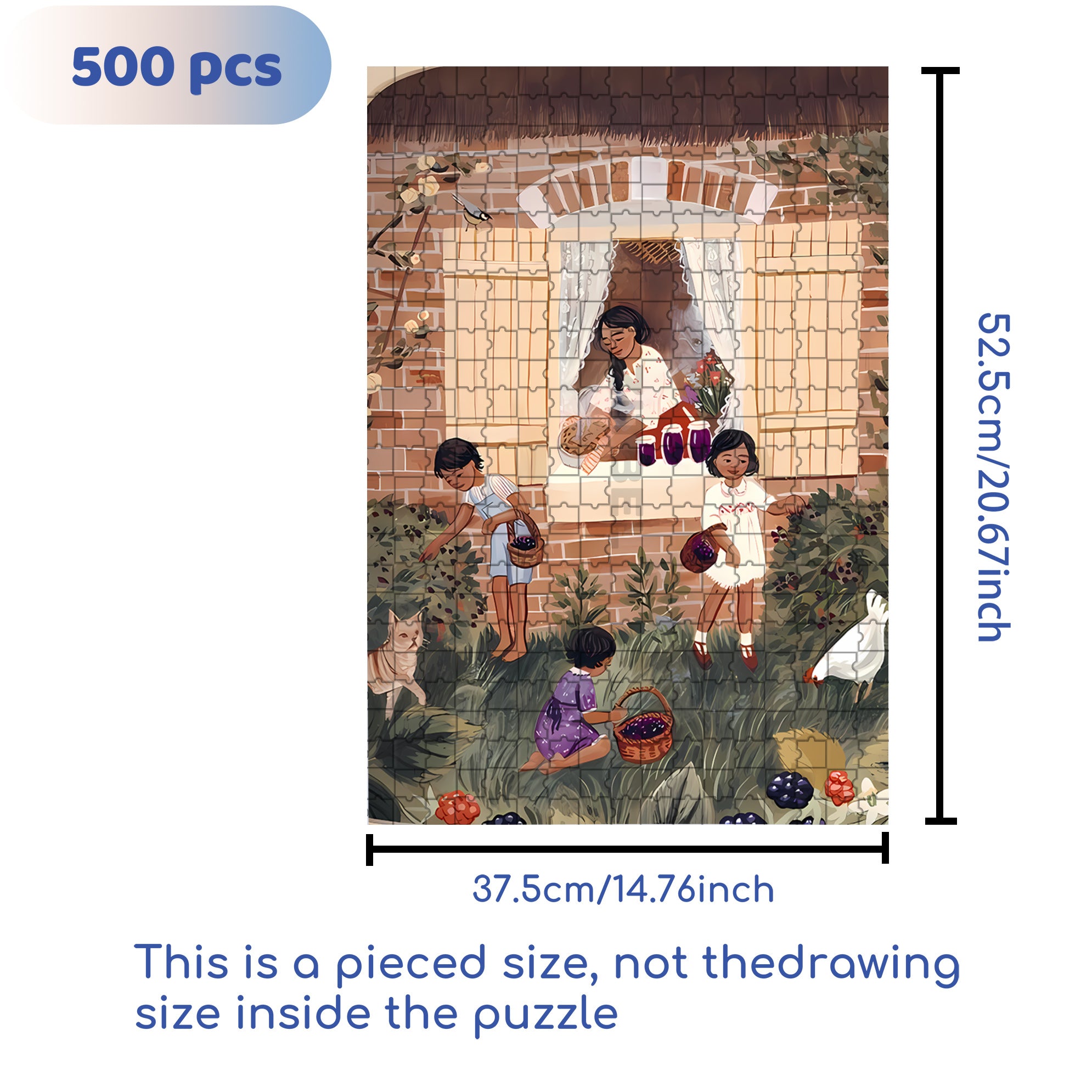 Blackberry Pie 500pcs/1000pcs Jigsaw Puzzle, Scratch-Resistant, Interactive Family Game & Brain-Boosting DIY Decor, Perfect for Halloween, Christmas & New Year Gifts, Family Puzzle Game