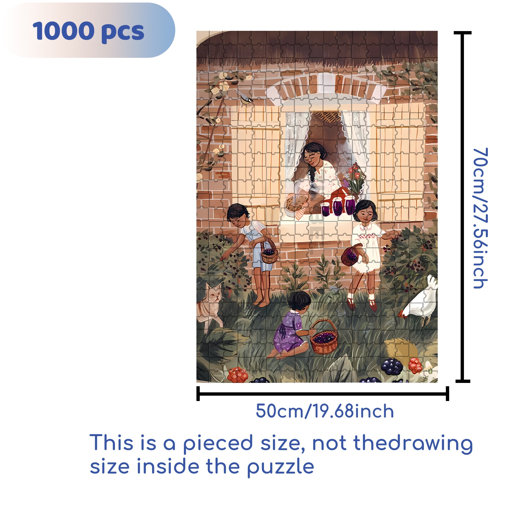 Blackberry Pie 500pcs/1000pcs Jigsaw Puzzle, Scratch-Resistant, Interactive Family Game & Brain-Boosting DIY Decor, Perfect for Halloween, Christmas & New Year Gifts, Family Puzzle Game