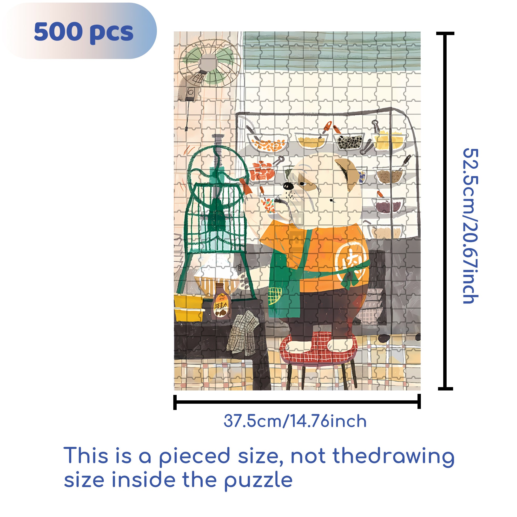 Boss Bulldog 500pcs/1000pcs Jigsaw Puzzle, Scratch-Resistant, Interactive Family Game & Brain-Boosting DIY Decor, Perfect for Halloween, Christmas & New Year Gifts, Family Puzzle Game