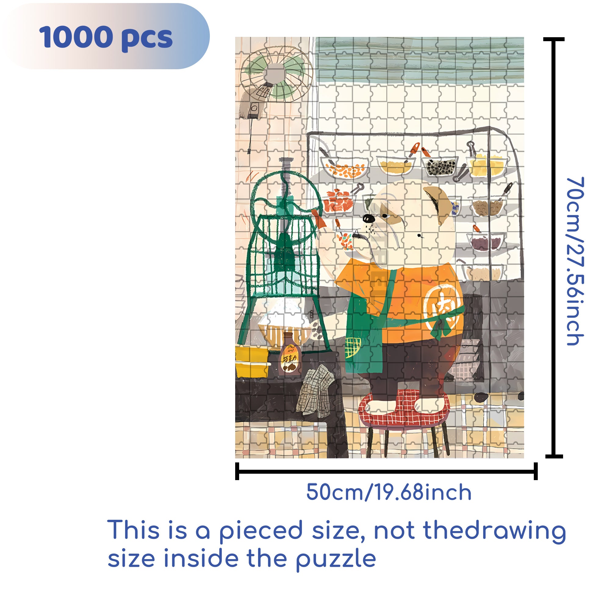 Boss Bulldog 500pcs/1000pcs Jigsaw Puzzle, Scratch-Resistant, Interactive Family Game & Brain-Boosting DIY Decor, Perfect for Halloween, Christmas & New Year Gifts, Family Puzzle Game