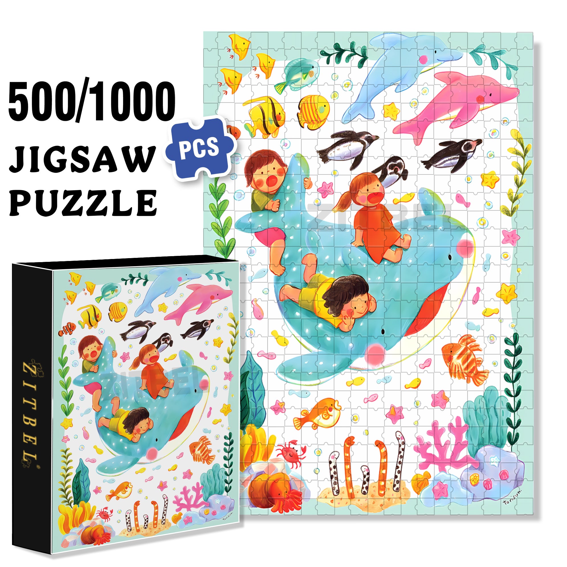Buddies 500pcs/1000pcs Jigsaw Puzzle, Scratch-Resistant, Interactive Family Game & Brain-Boosting DIY Decor, Perfect for Halloween, Christmas & New Year Gifts, Family Puzzle Game