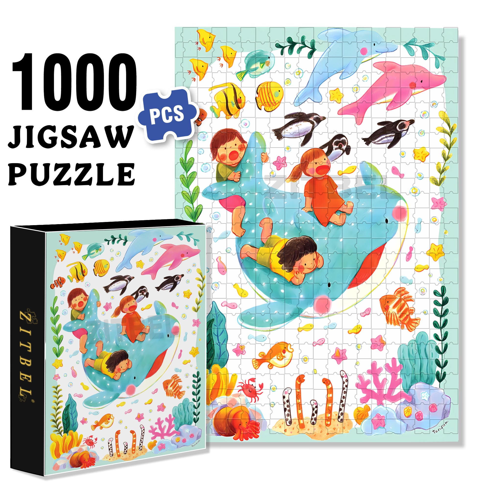 Buddies 500pcs/1000pcs Jigsaw Puzzle, Scratch-Resistant, Interactive Family Game & Brain-Boosting DIY Decor, Perfect for Halloween, Christmas & New Year Gifts, Family Puzzle Game
